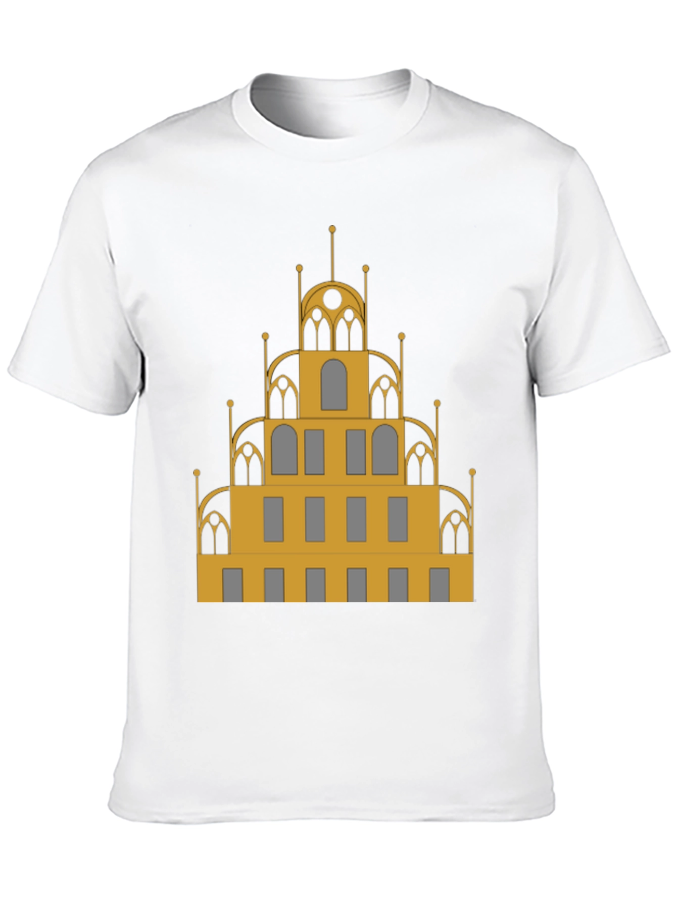Architectural T-Shirt - Gold & Gray Building Design
