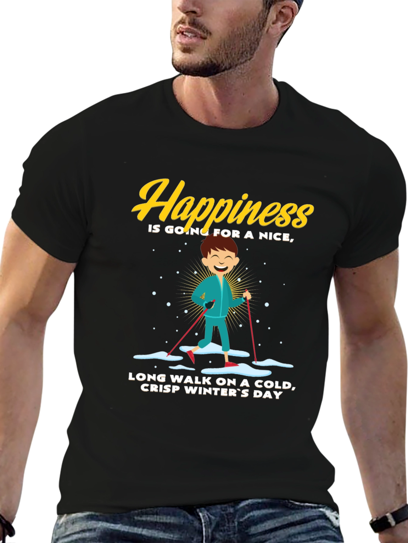 Happiness Winter Walk Graphic Tee