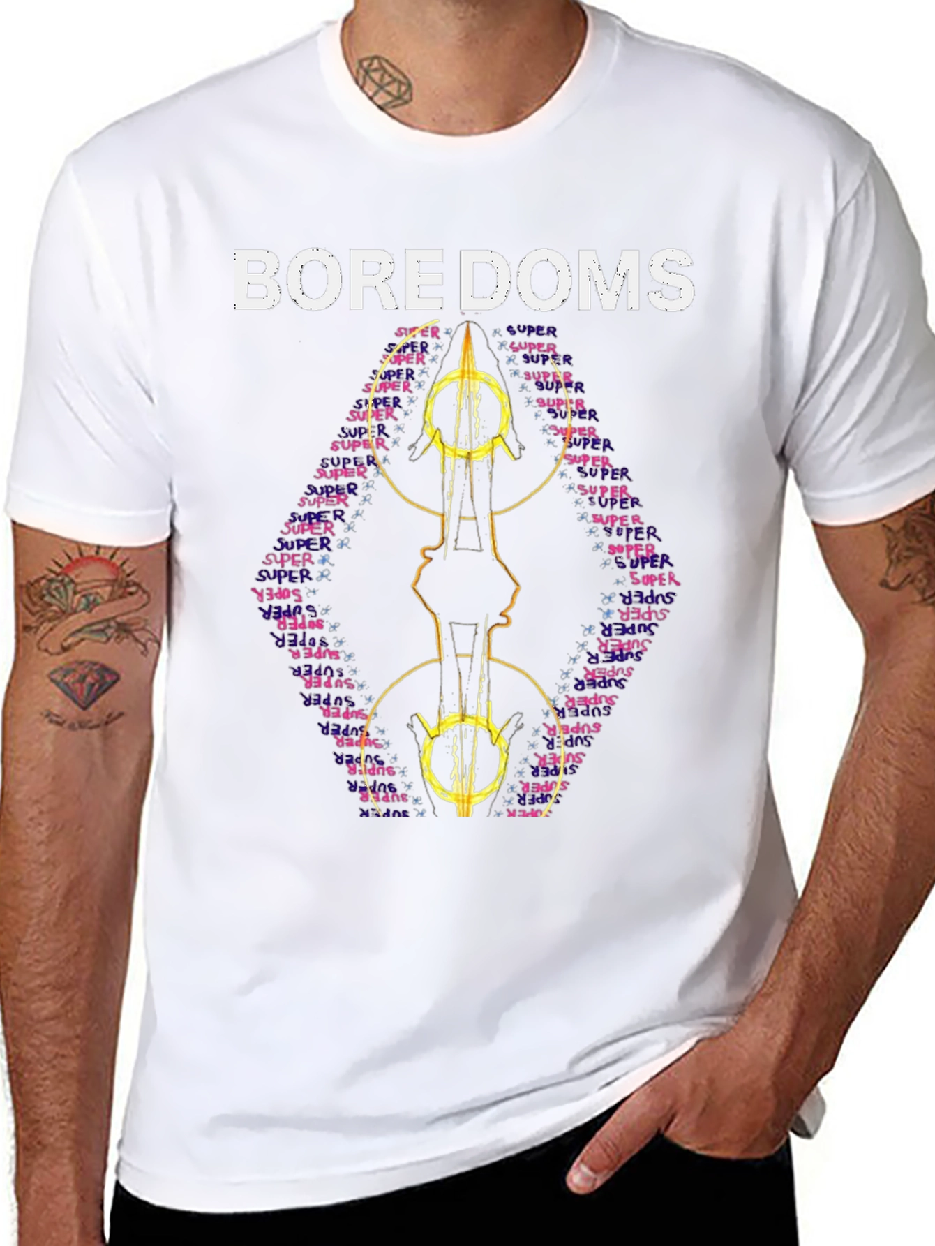 Boredoms Super T-Shirt Band Tee Black Cotton Blend