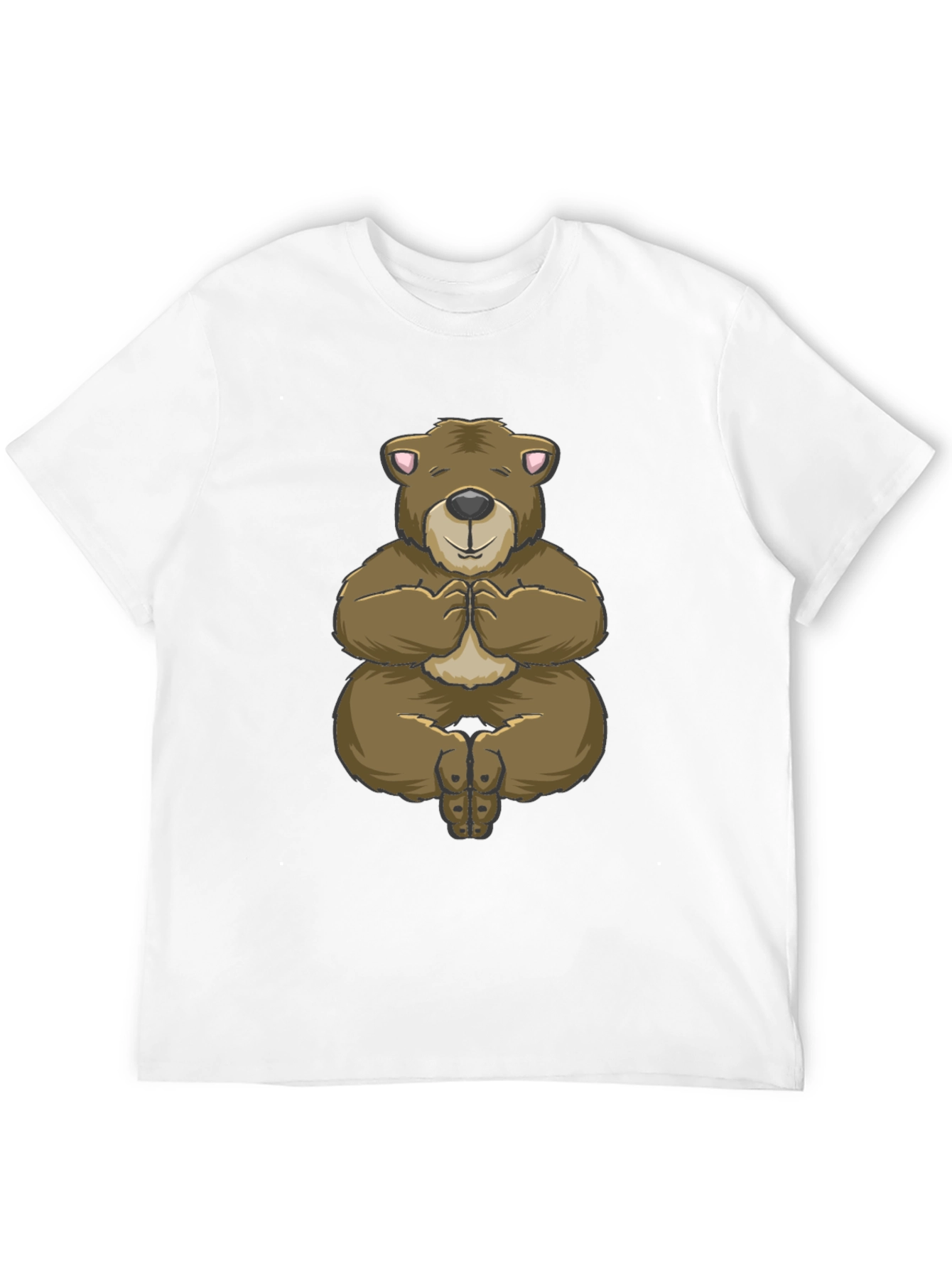 Yoga Bear Graphic Tee - Relaxed Fit Black T-Shirt