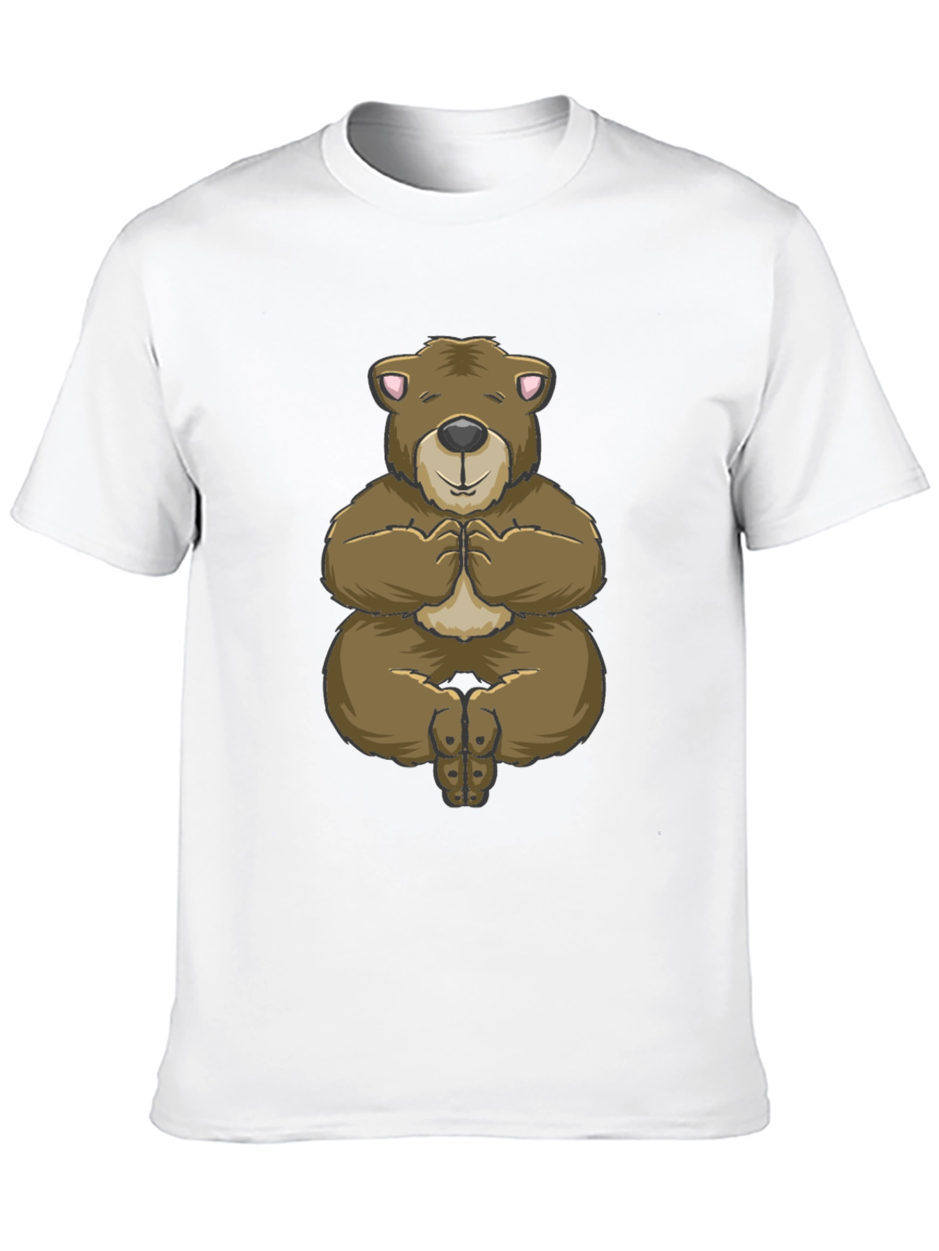 Yoga Bear Graphic Tee - Relaxed Fit Black T-Shirt