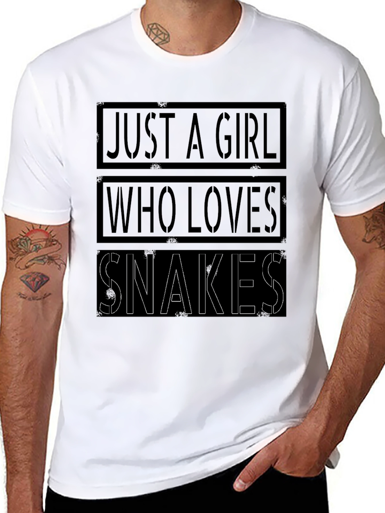 Just A Girl Who Loves Snakes Black T-Shirt