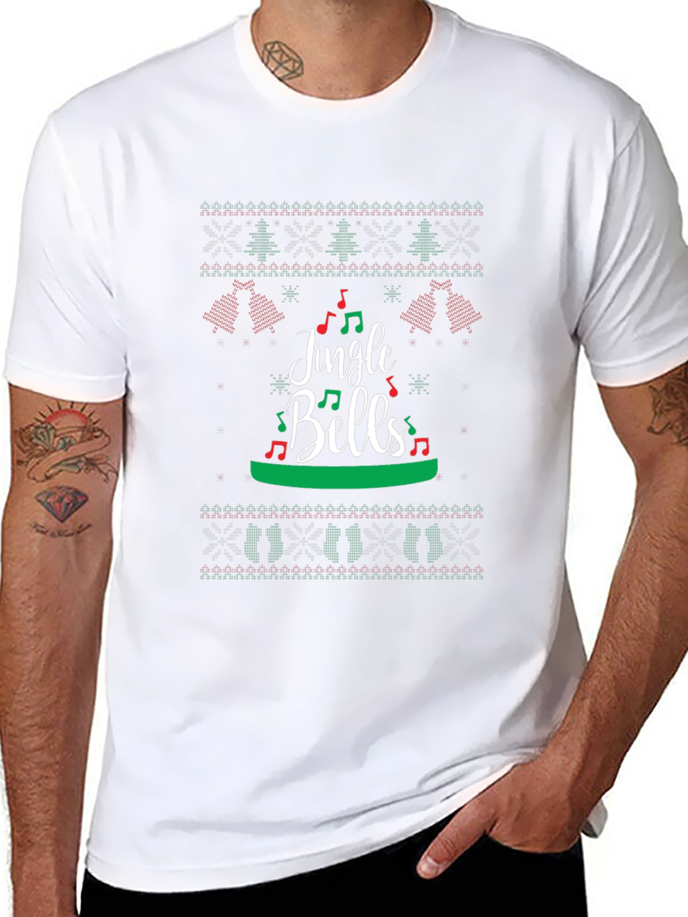 Jingle Bells Christmas T-Shirt - Ugly Sweater Style