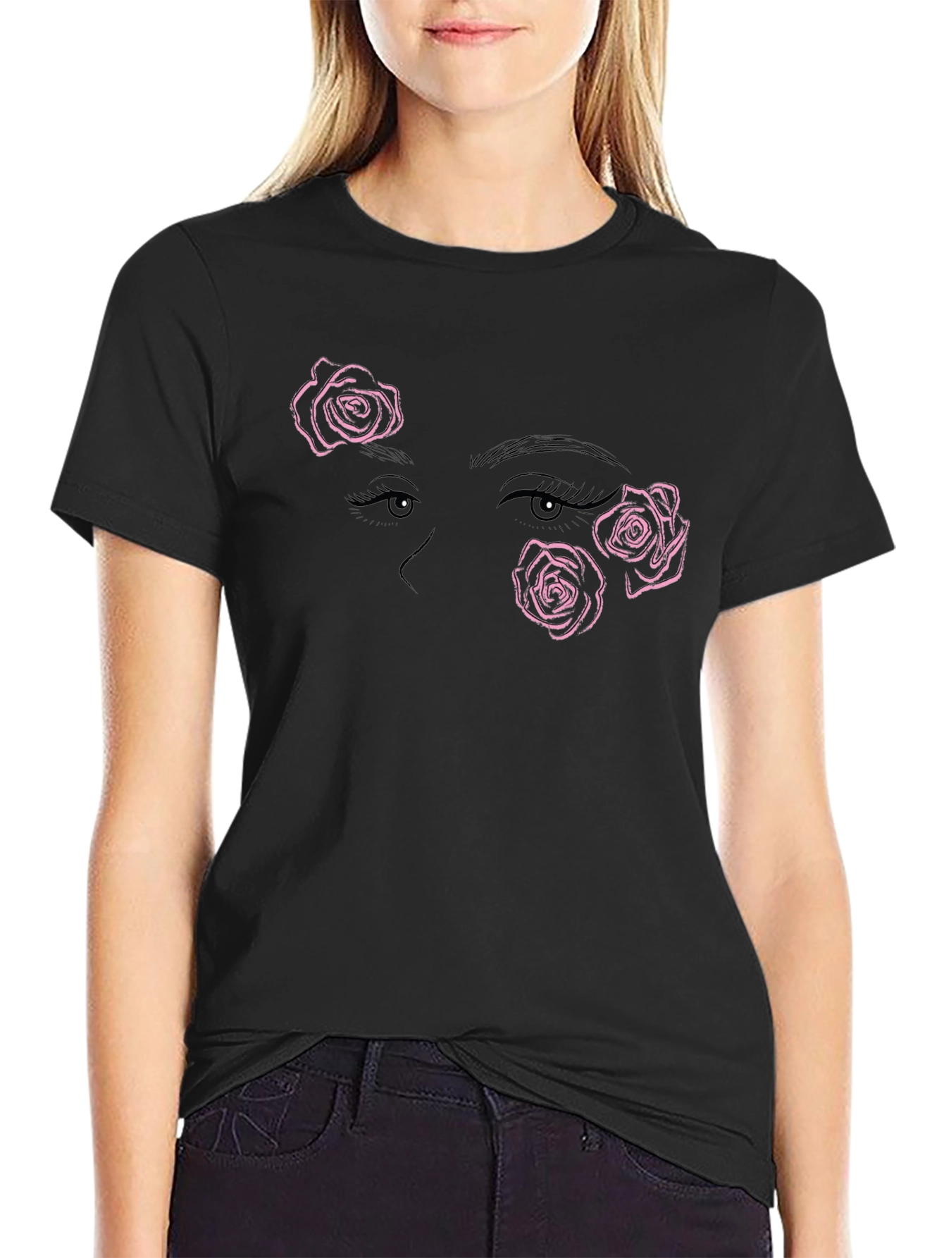 Rose Eye Graphic Tee - Trendy Casual Wear