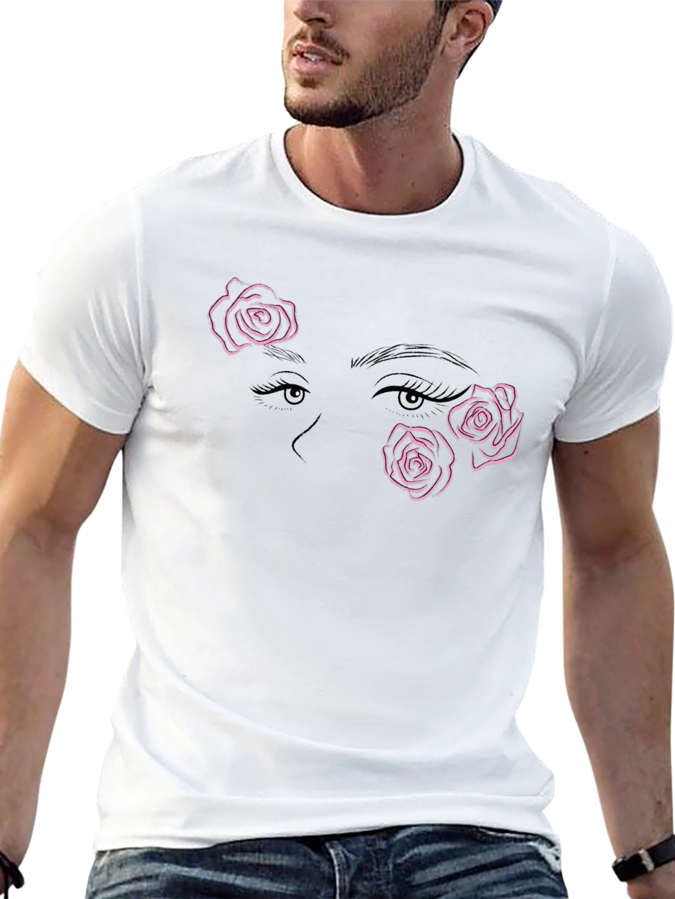 Rose Eye Graphic Tee - Trendy Casual Wear
