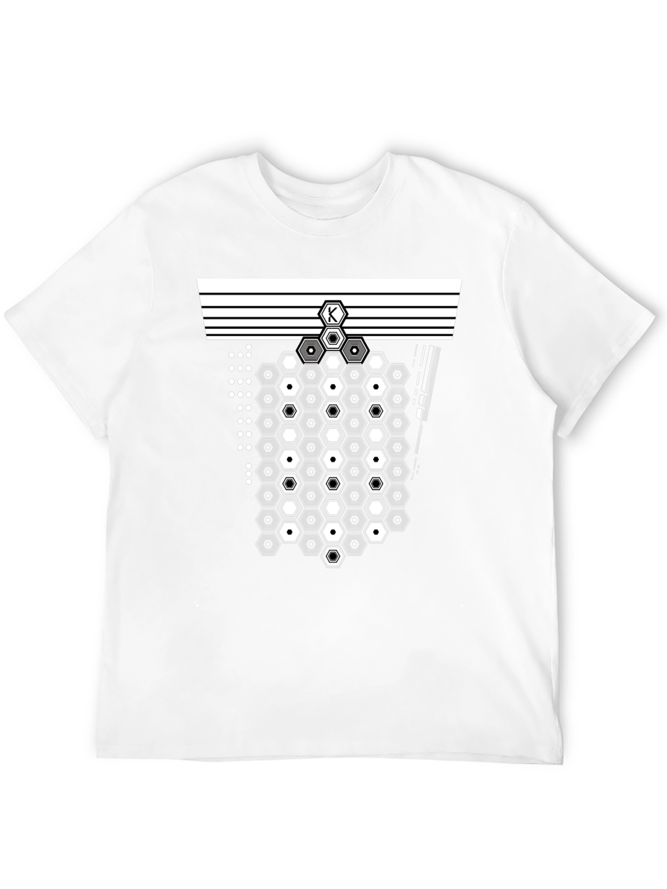 Geometric Hexagon Pattern Tee