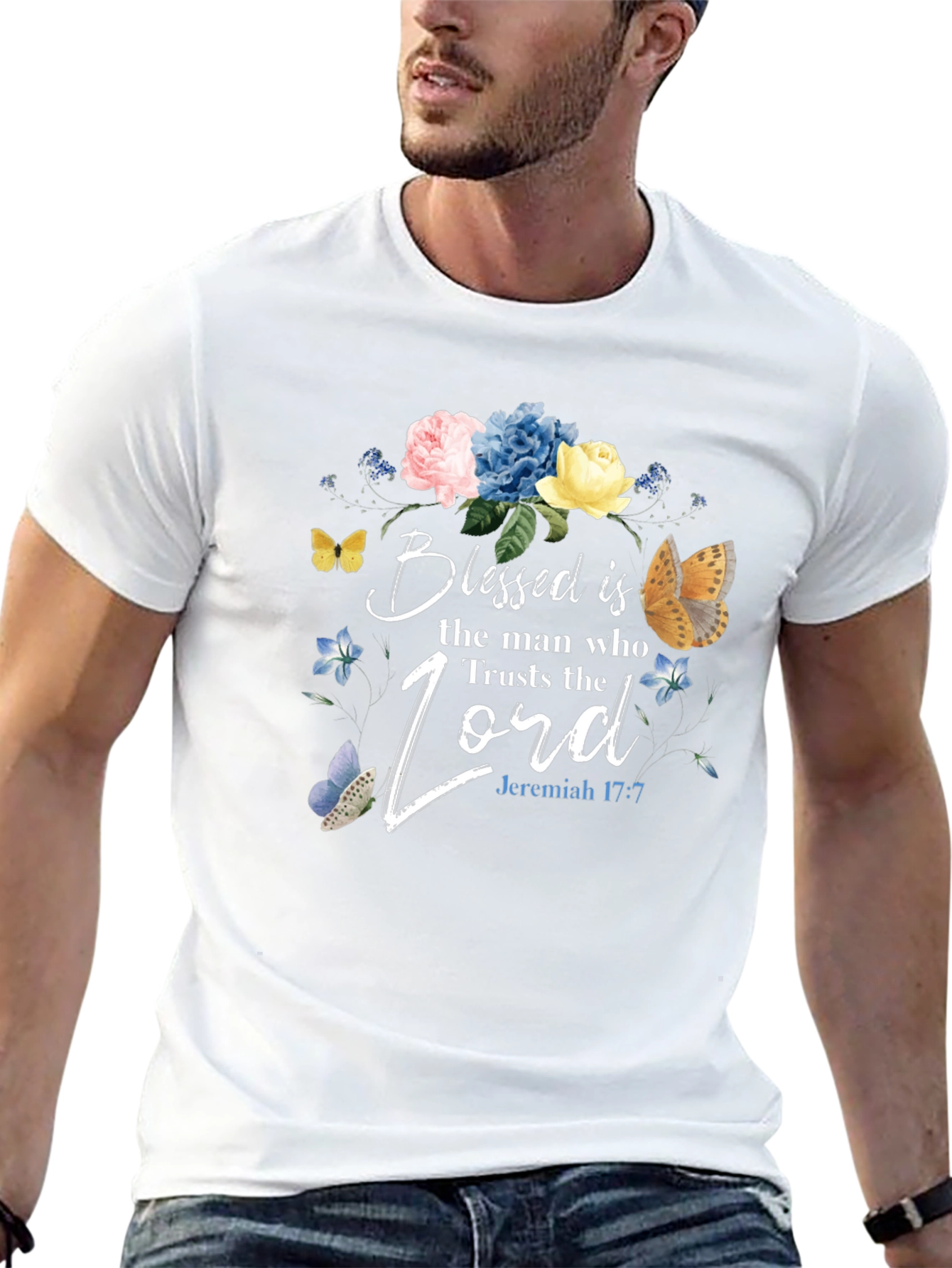 Blessed Man Floral Christian T-Shirt