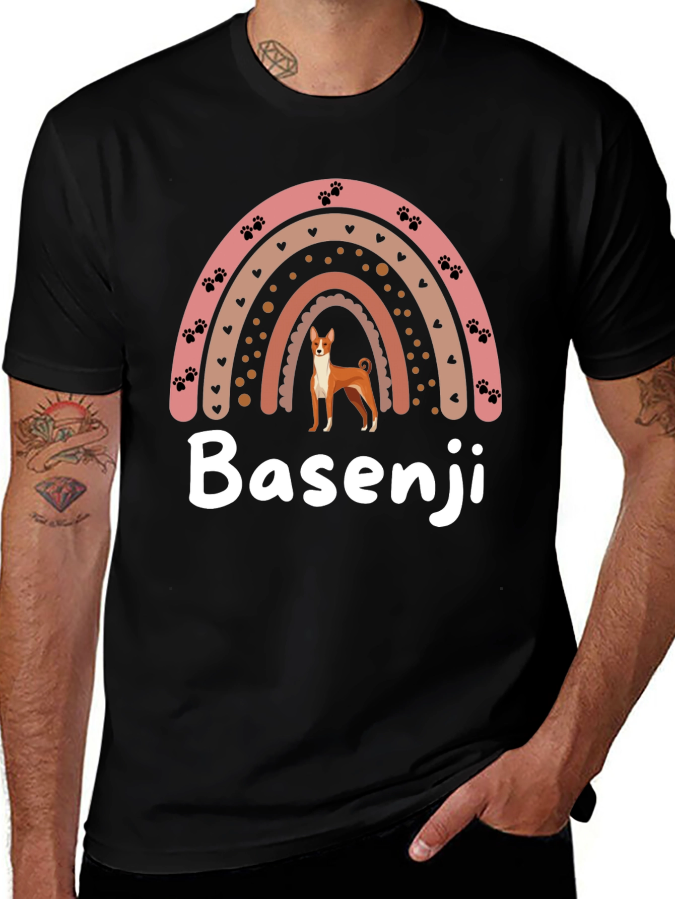 Basenji Dog Rainbow T-Shirt