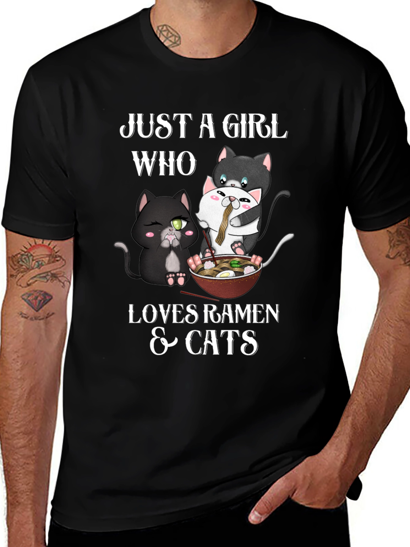 Just a Girl Who Loves Ramen & Cats T-Shirt
