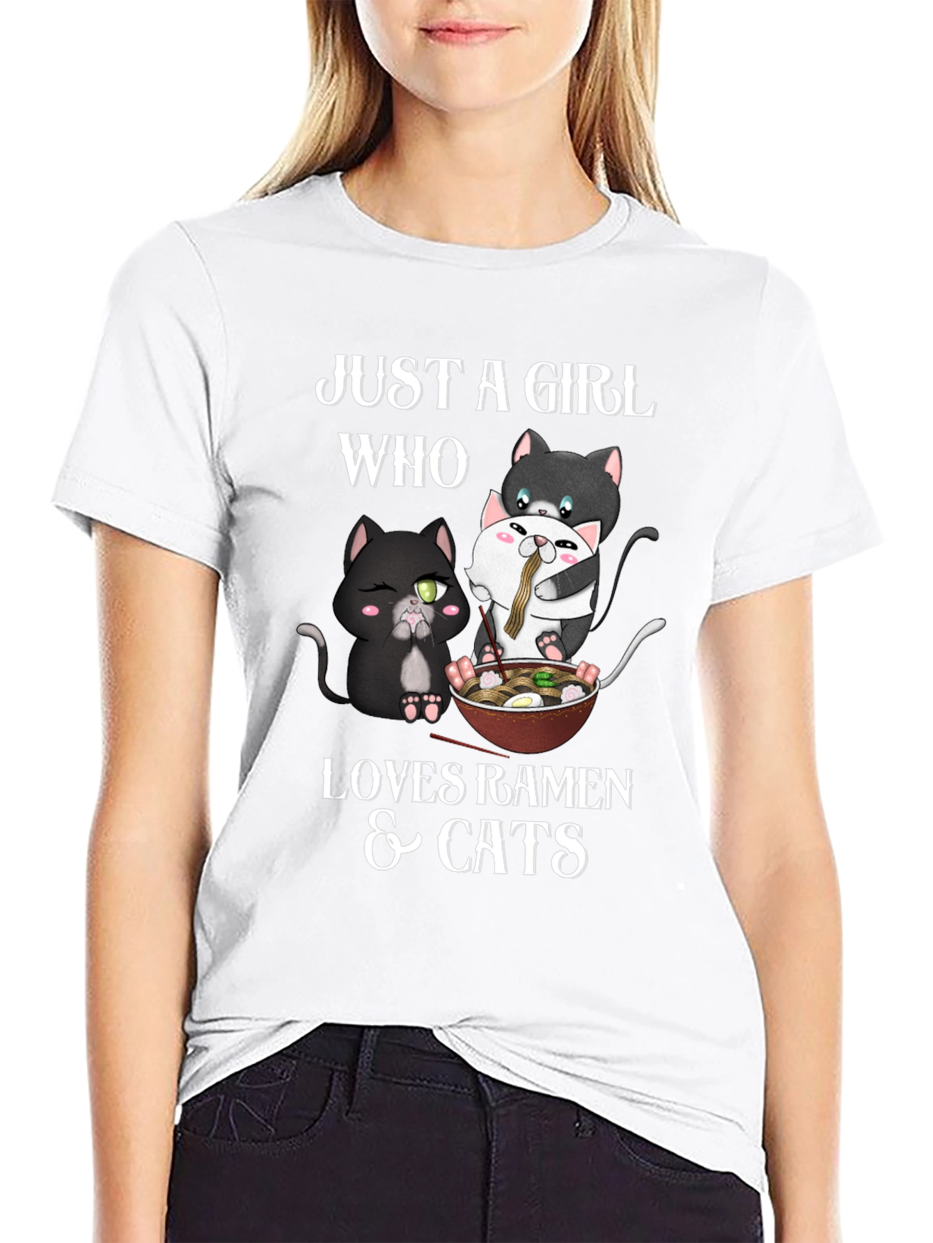 Just a Girl Who Loves Ramen & Cats T-Shirt