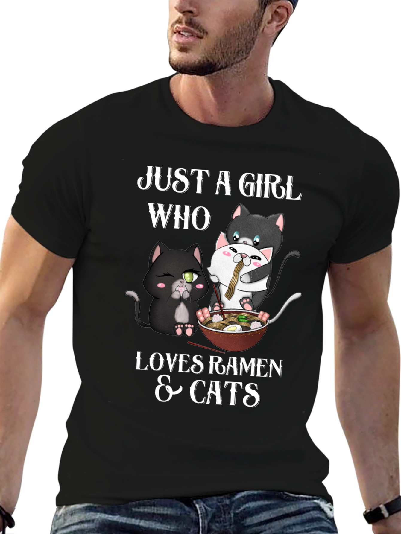 Just a Girl Who Loves Ramen & Cats T-Shirt