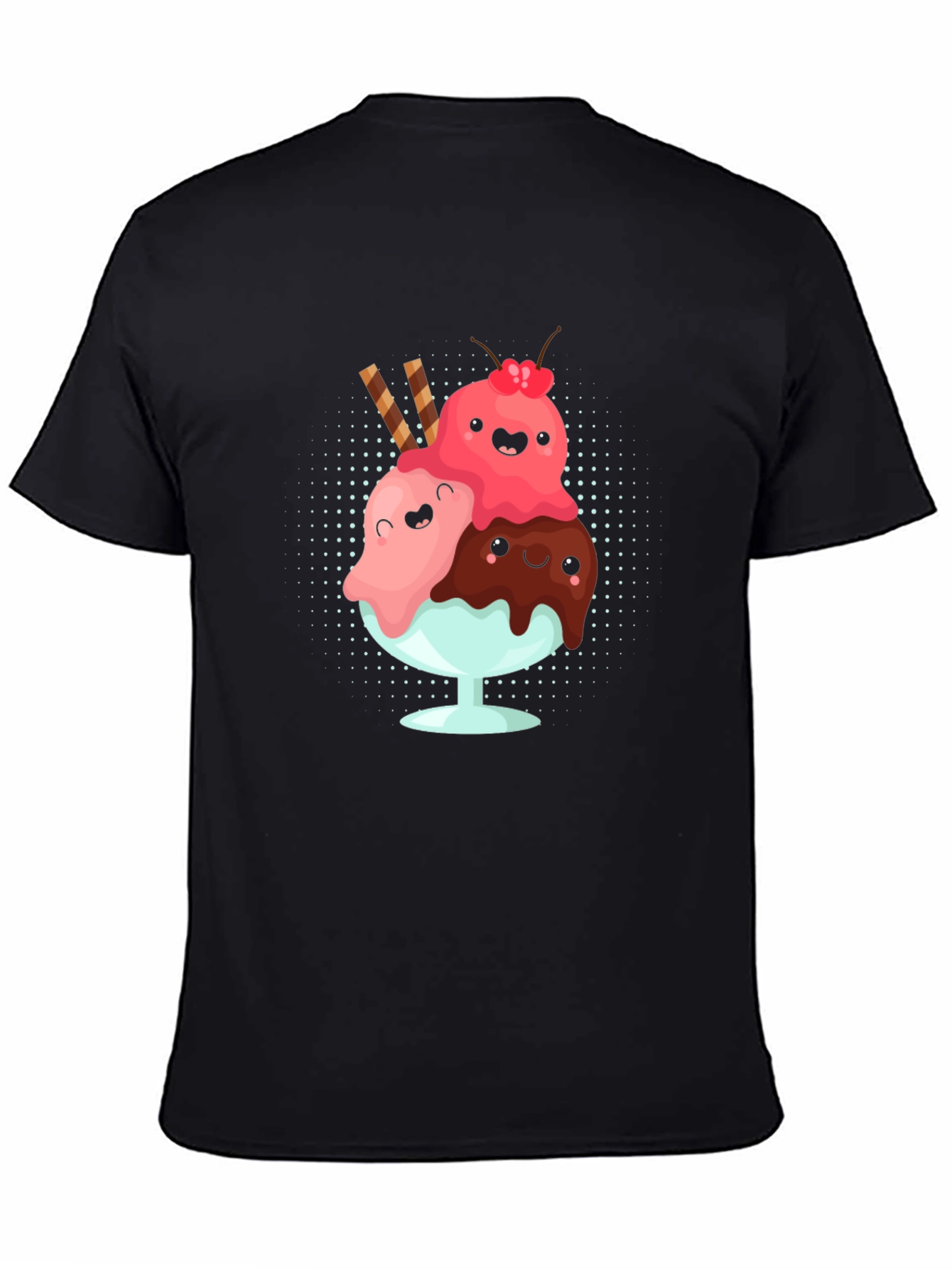 Cute Kawaii Ice Cream Sundae Graphic T-Shirt