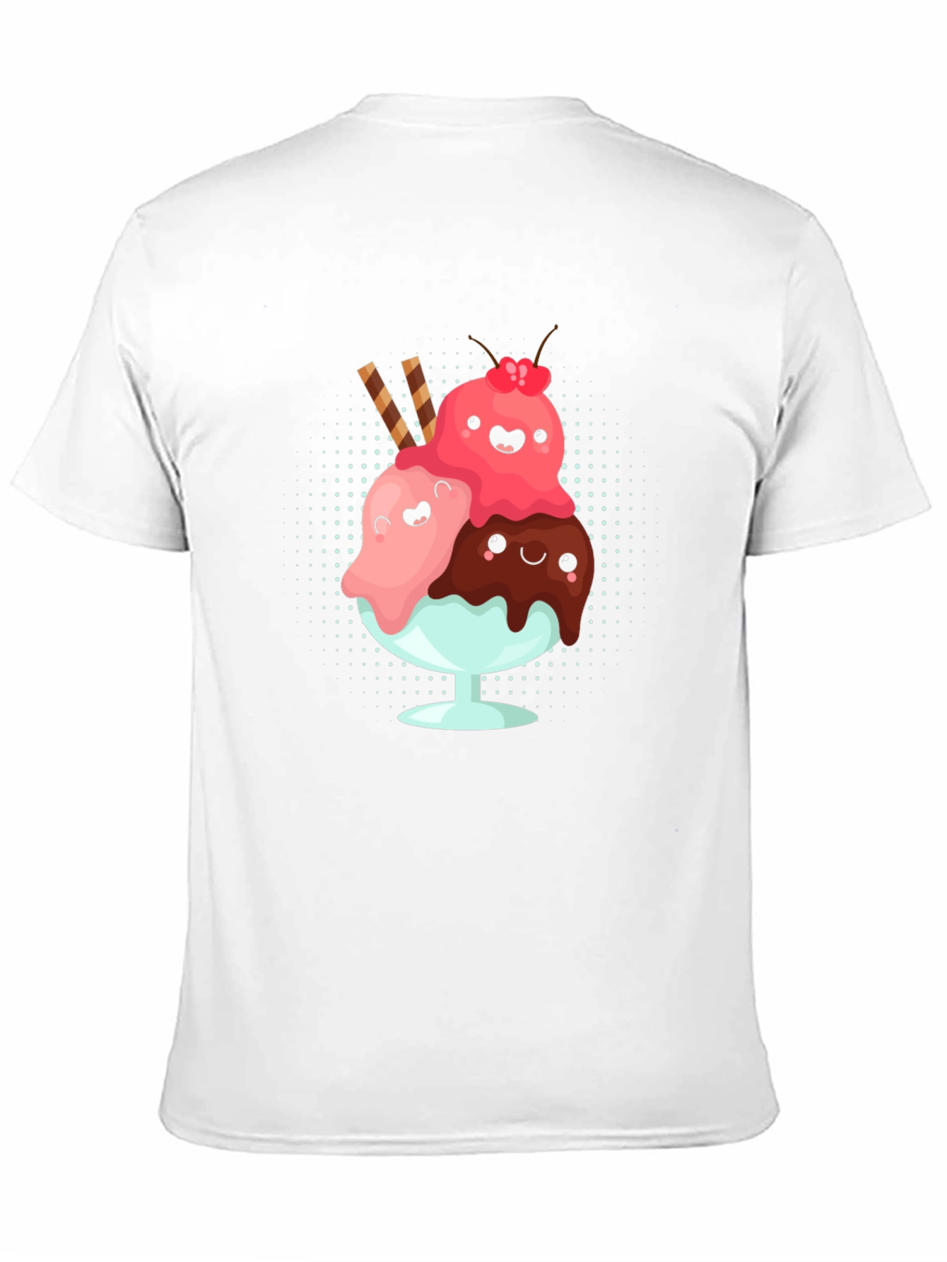 Cute Kawaii Ice Cream Sundae Graphic T-Shirt