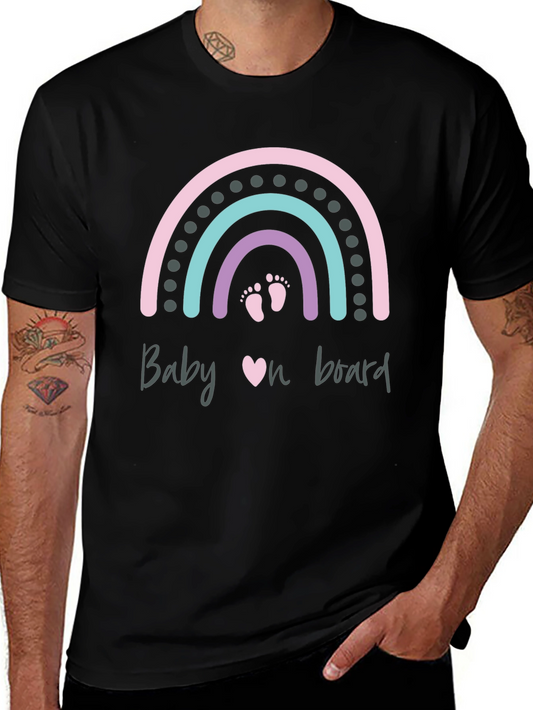 Baby On Board Rainbow Graphic Tee