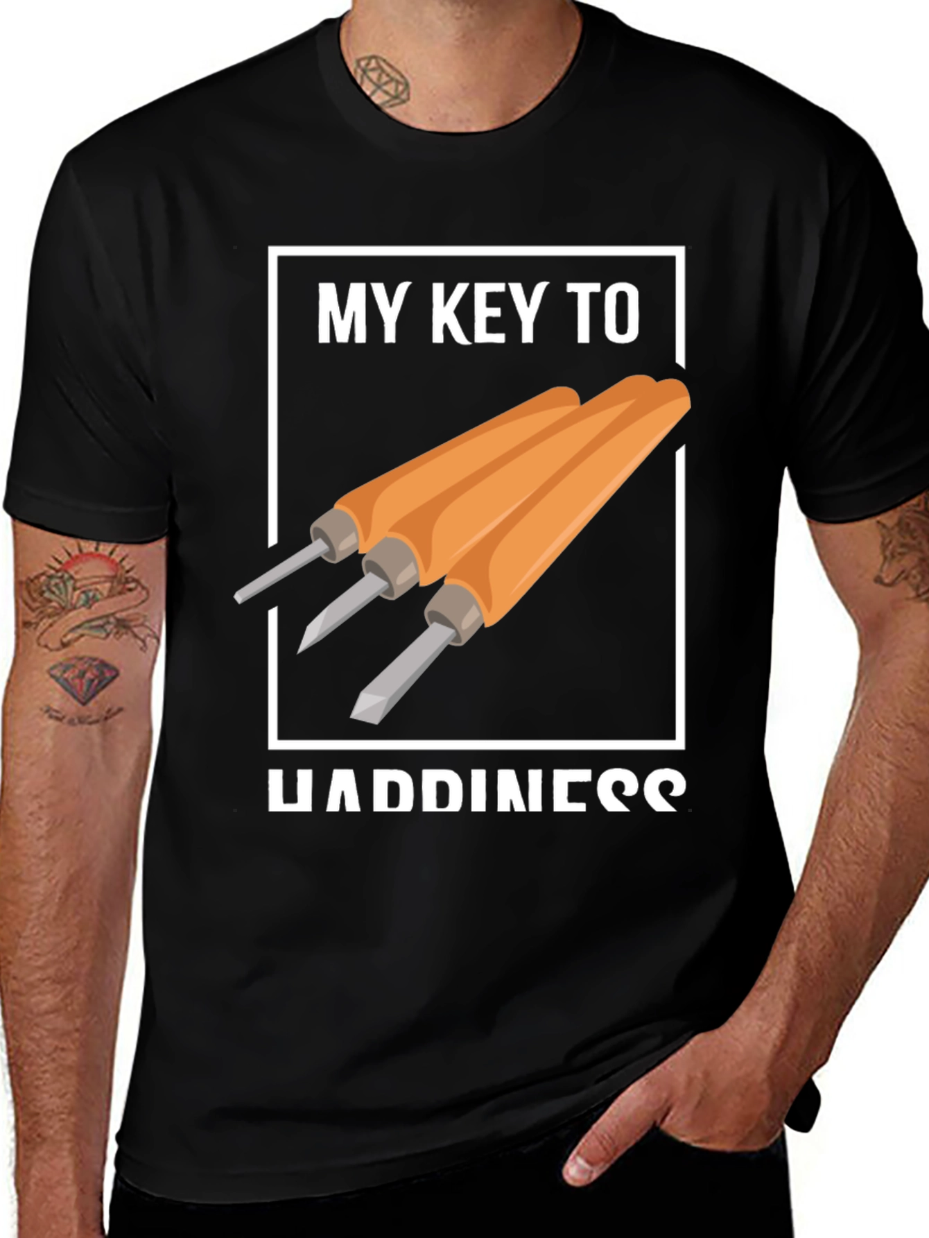 My Key To Happiness Wood Carving T-Shirt
