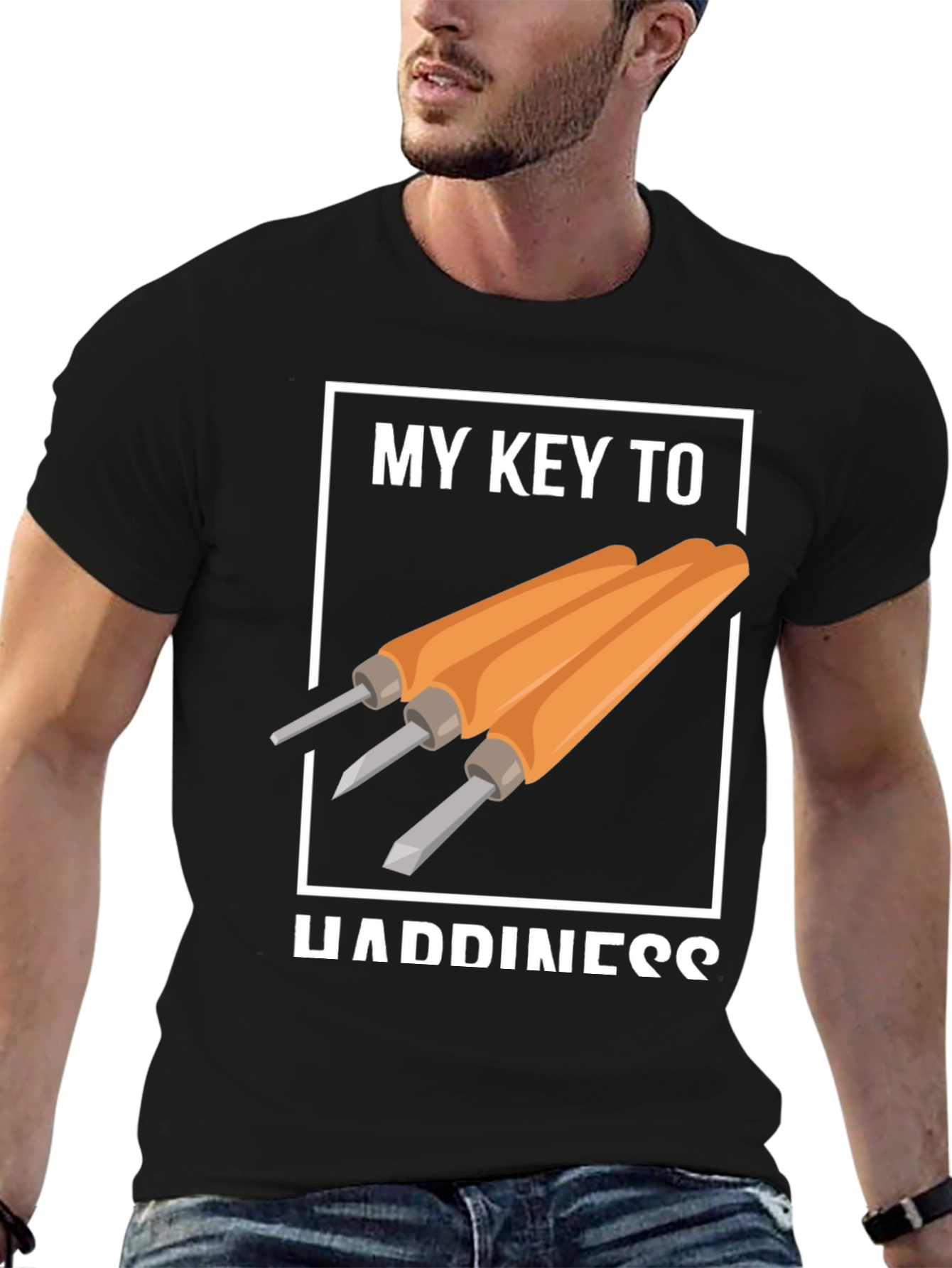 My Key To Happiness Wood Carving T-Shirt