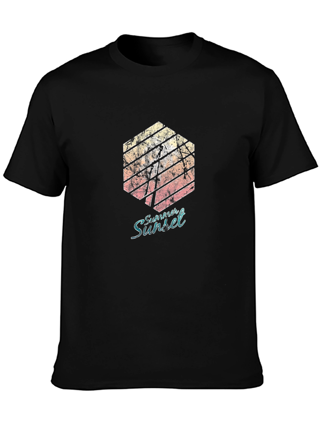 Summer Sunset Graphic Tee - Black