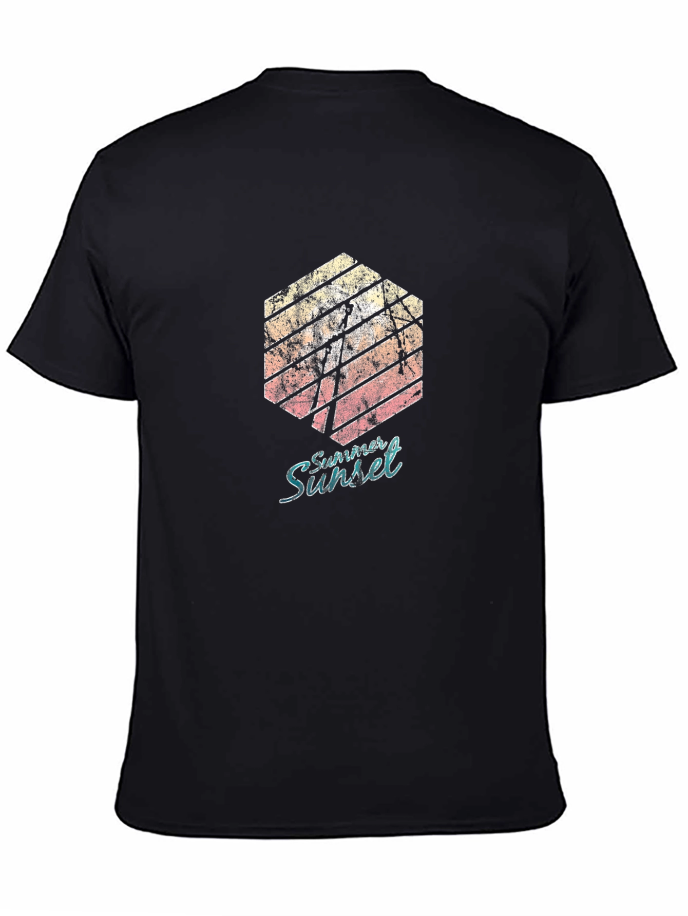 Summer Sunset Graphic Tee - Black