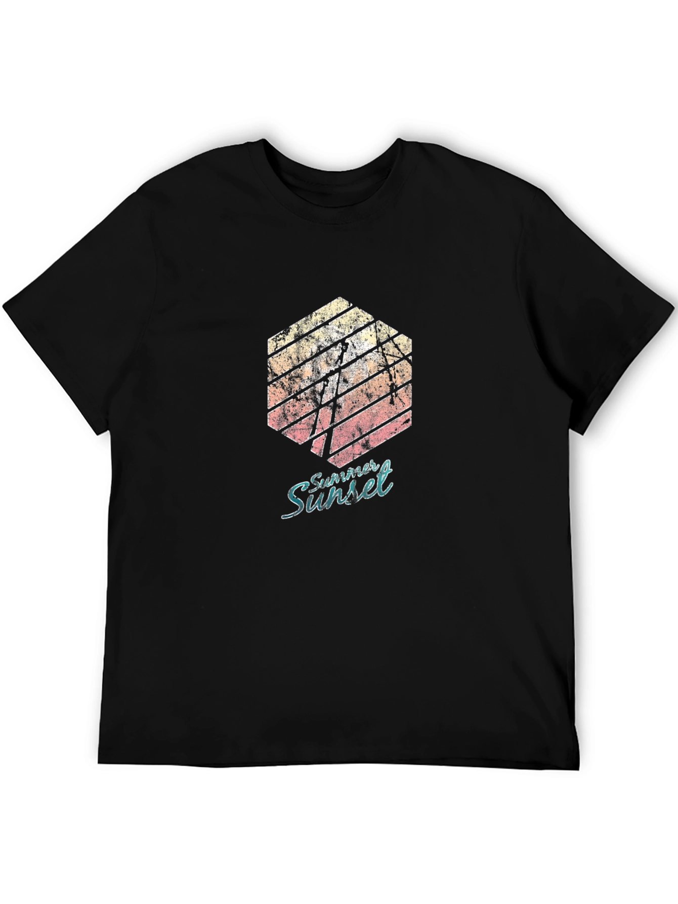 Summer Sunset Graphic Tee - Black