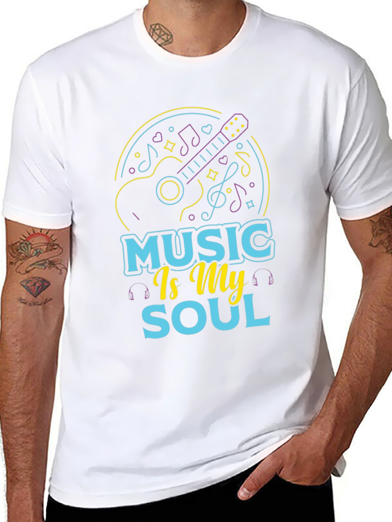 Music Is My Soul Black Graphic Tee