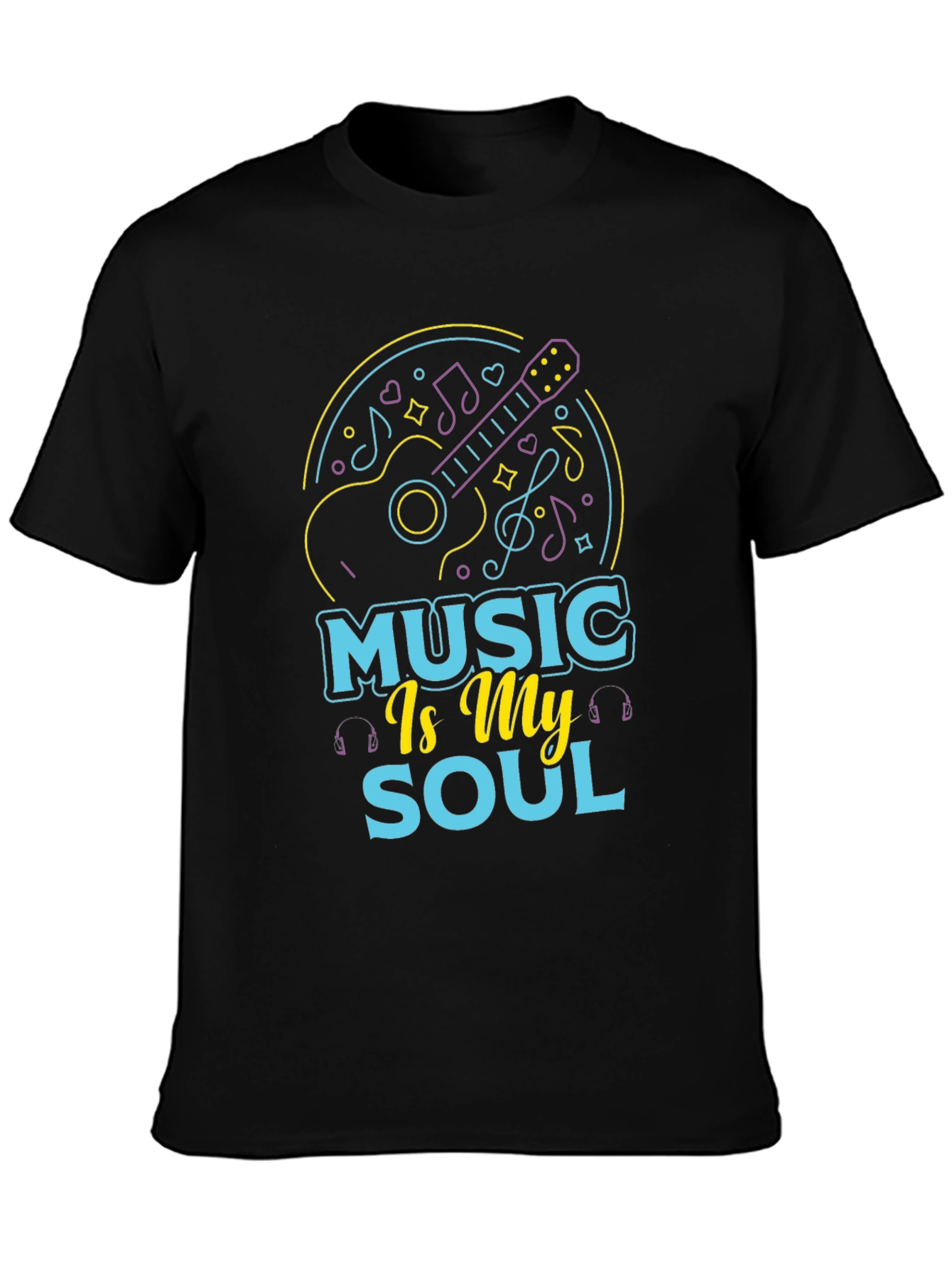 Music Is My Soul Black Graphic Tee