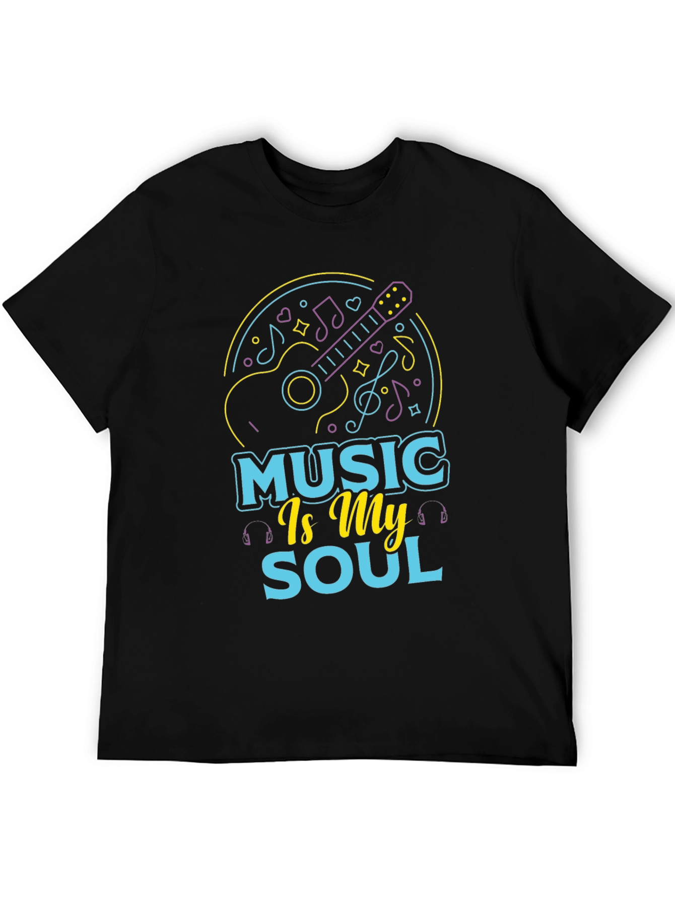 Music Is My Soul Black Graphic Tee