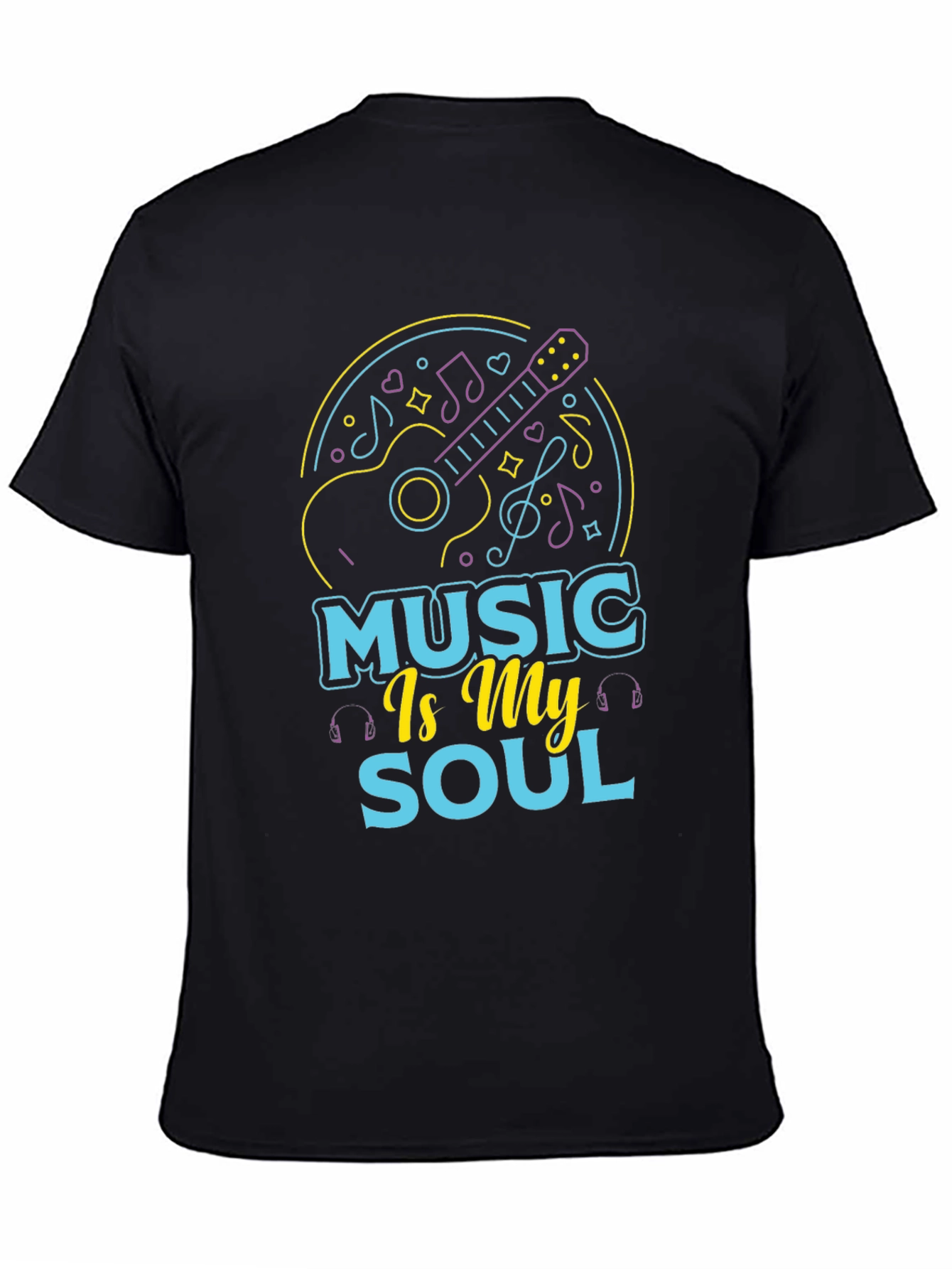 Music Is My Soul Black Graphic Tee