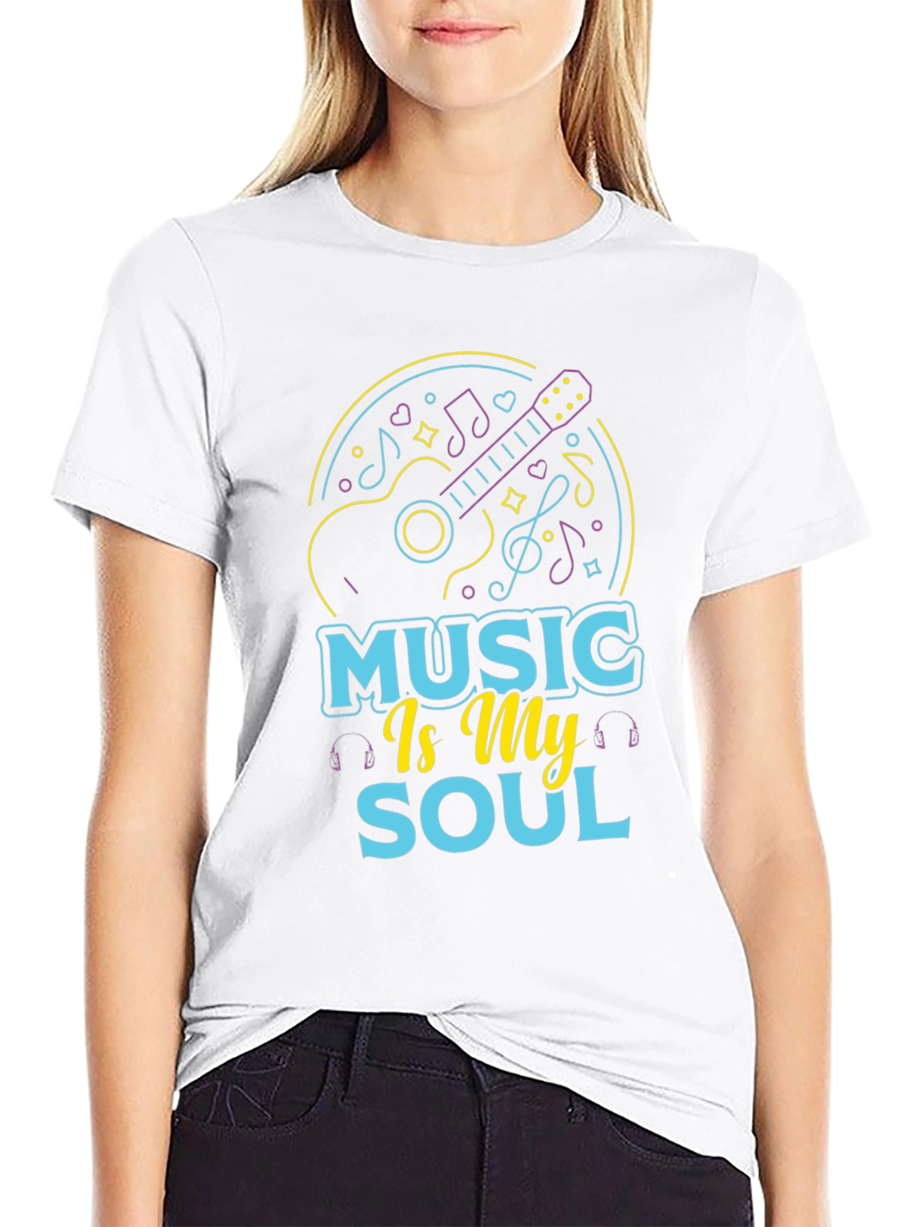 Music Is My Soul Black Graphic Tee