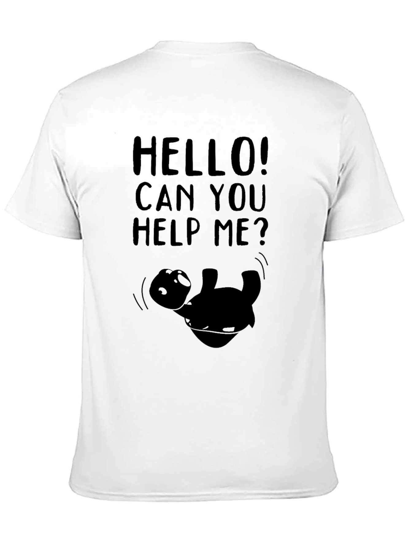 Hello! Can You Help Me? Black Graphic Tee