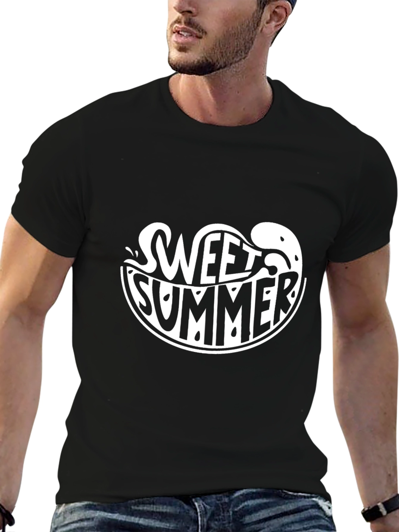 Sweet Summer Graphic Tee - Black Casual T-Shirt