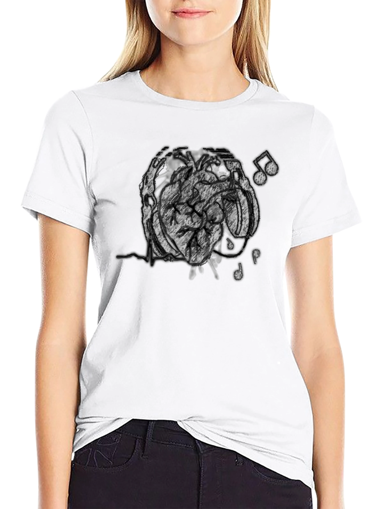 Abstract Brain Music Tee - Stylish Cotton Blend T-Shirt