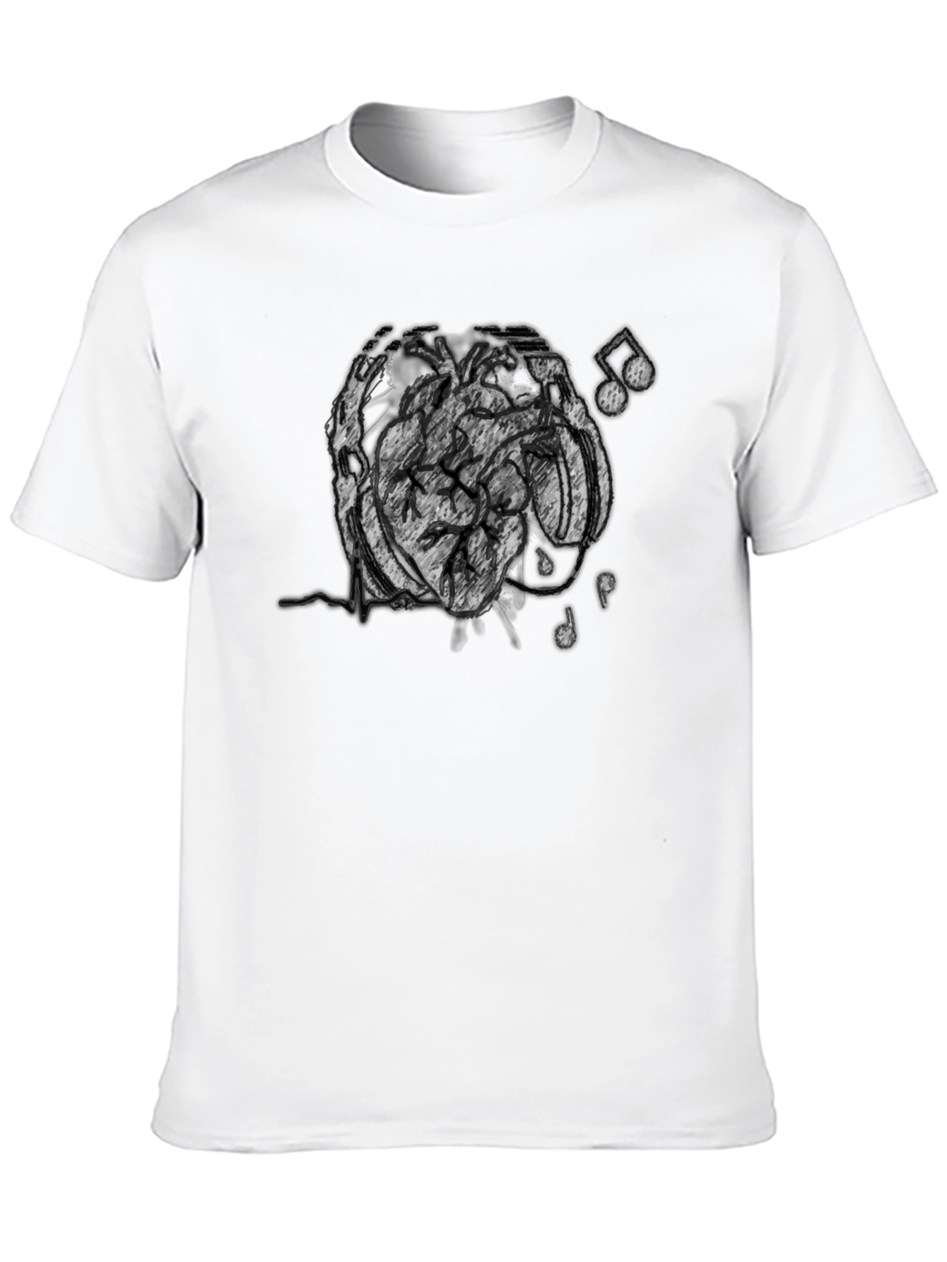 Abstract Brain Music Tee - Stylish Cotton Blend T-Shirt