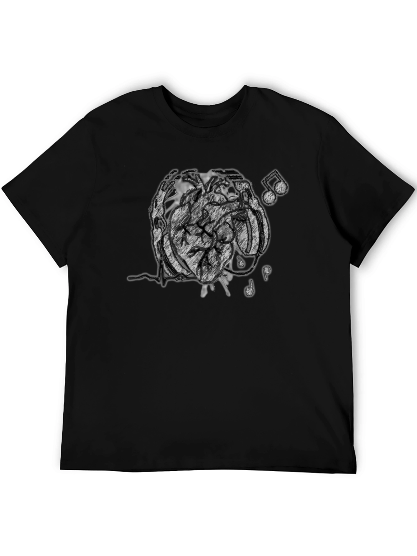 Abstract Brain Music Tee - Stylish Cotton Blend T-Shirt