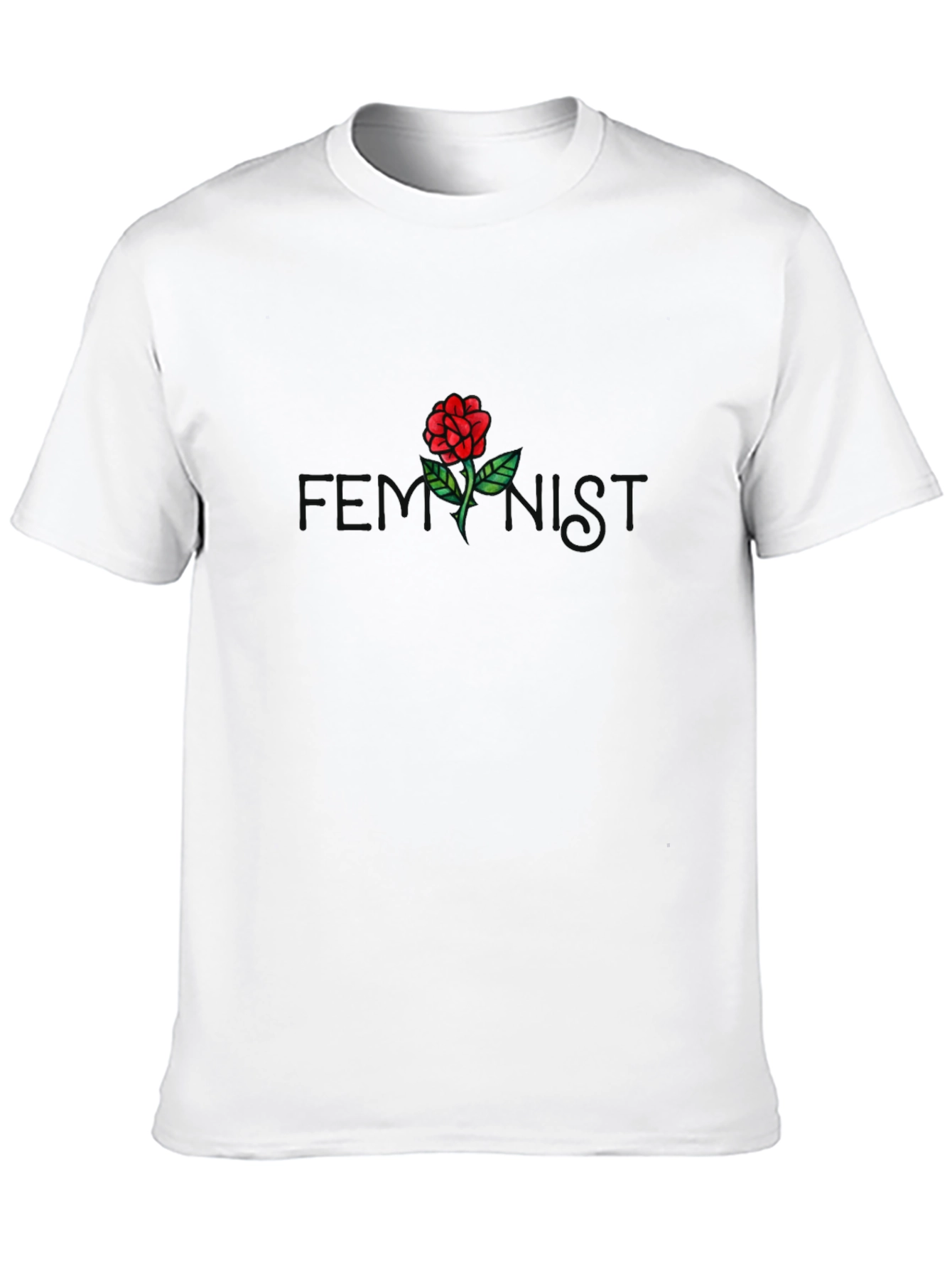 Feminist Rose Graphic Black T-Shirt