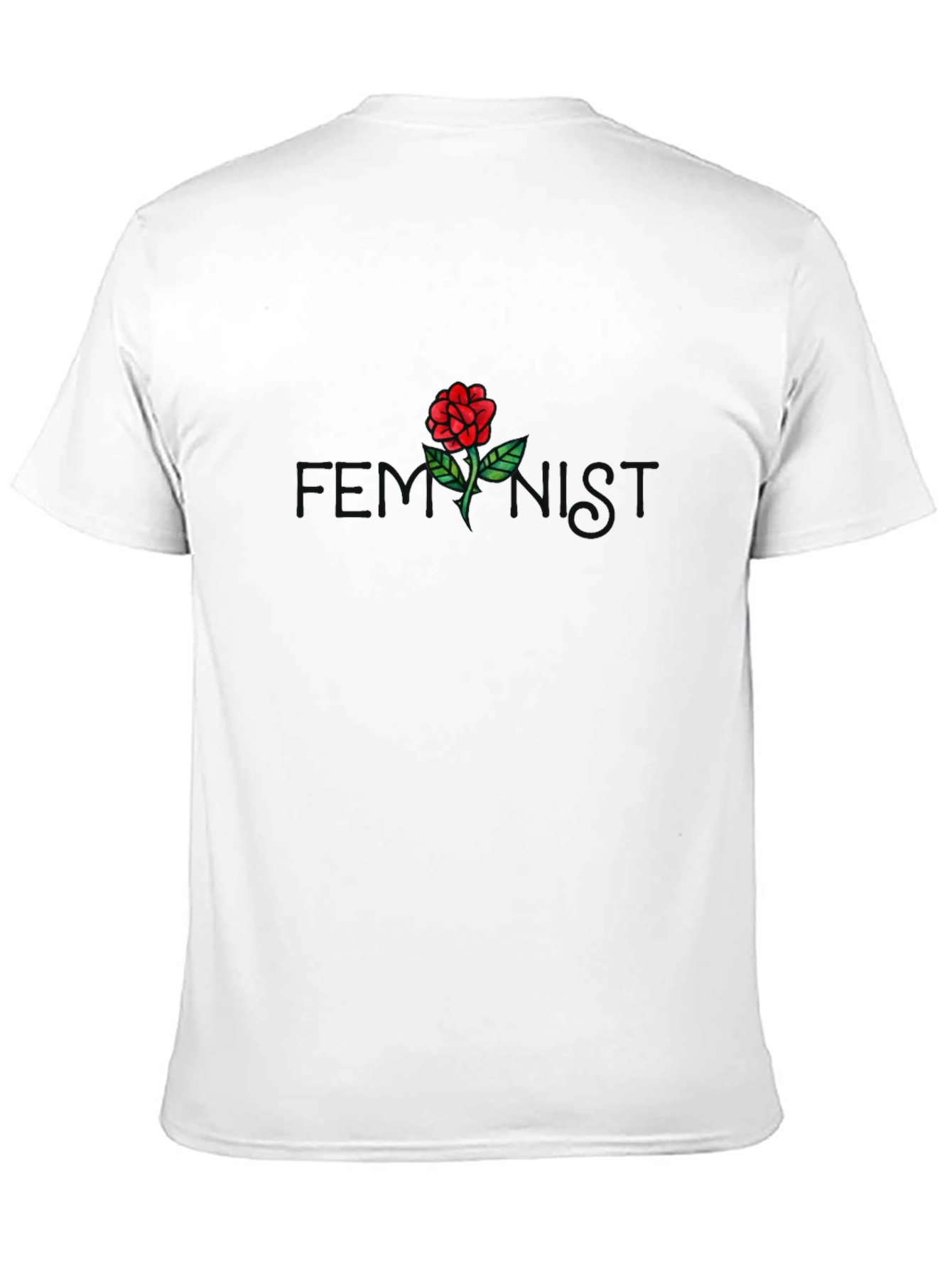 Feminist Rose Graphic Black T-Shirt