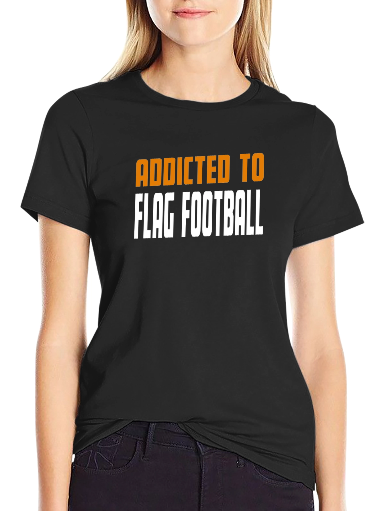 Addicted to Flag Football T-Shirt - Black