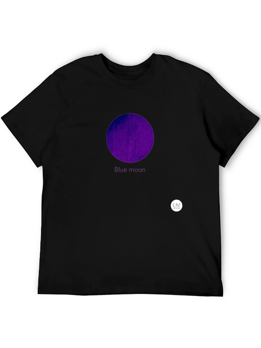 Blue Moon Graphic Tee - Stylish Mens Black T-Shirt
