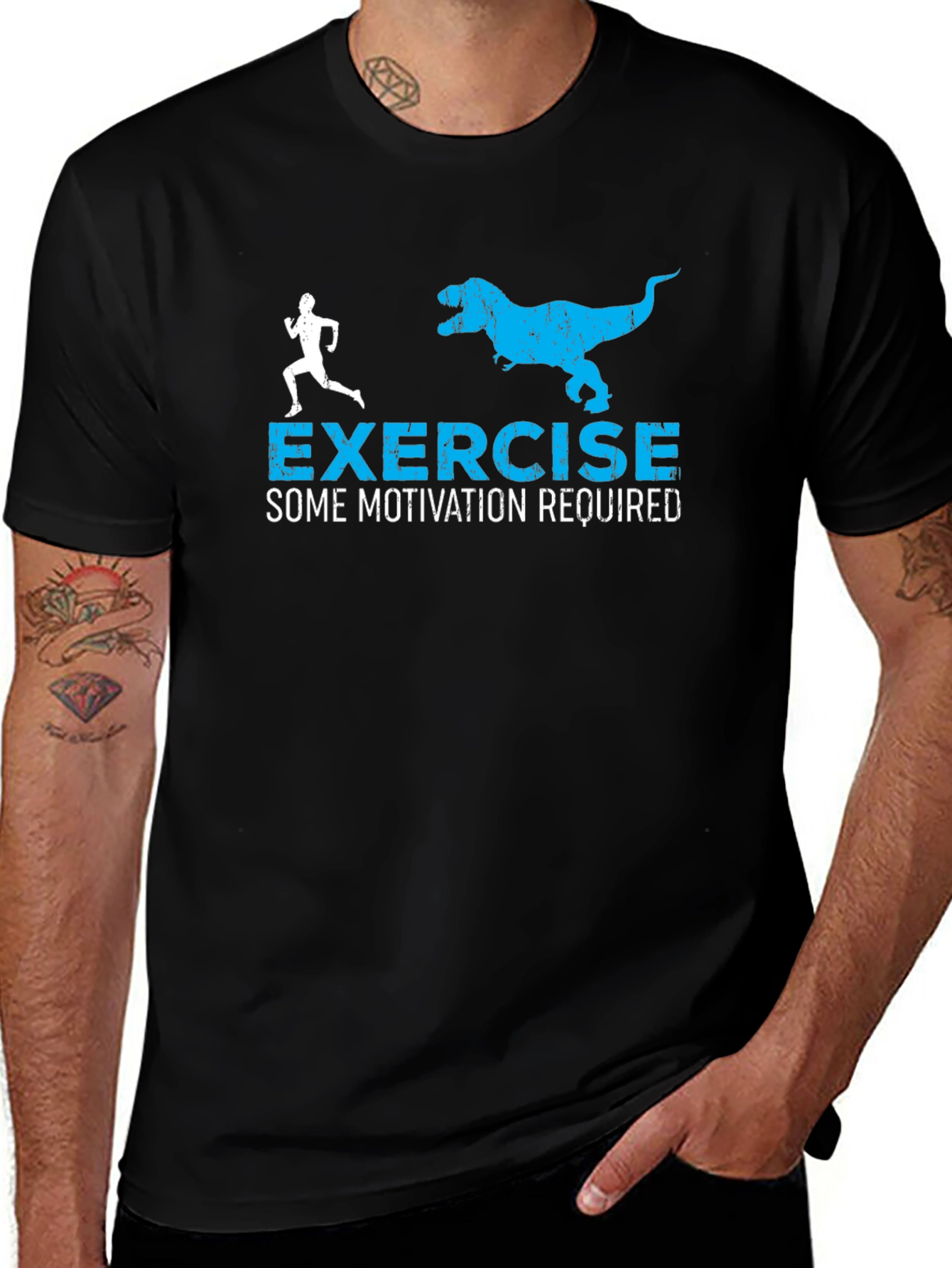 Exercise Motivation T-Shirt: Run From The Dinosaur