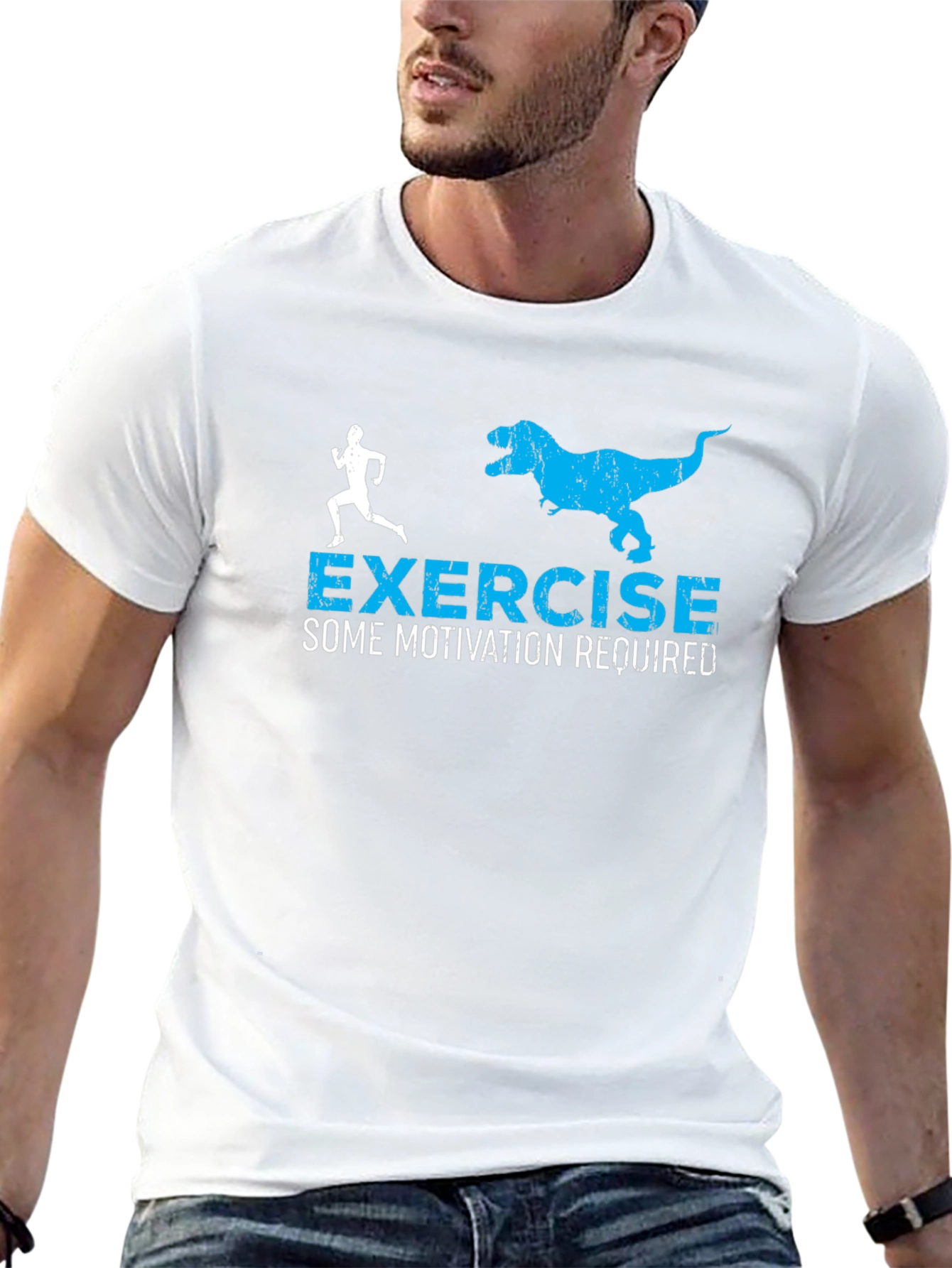 Exercise Motivation T-Shirt: Run From The Dinosaur