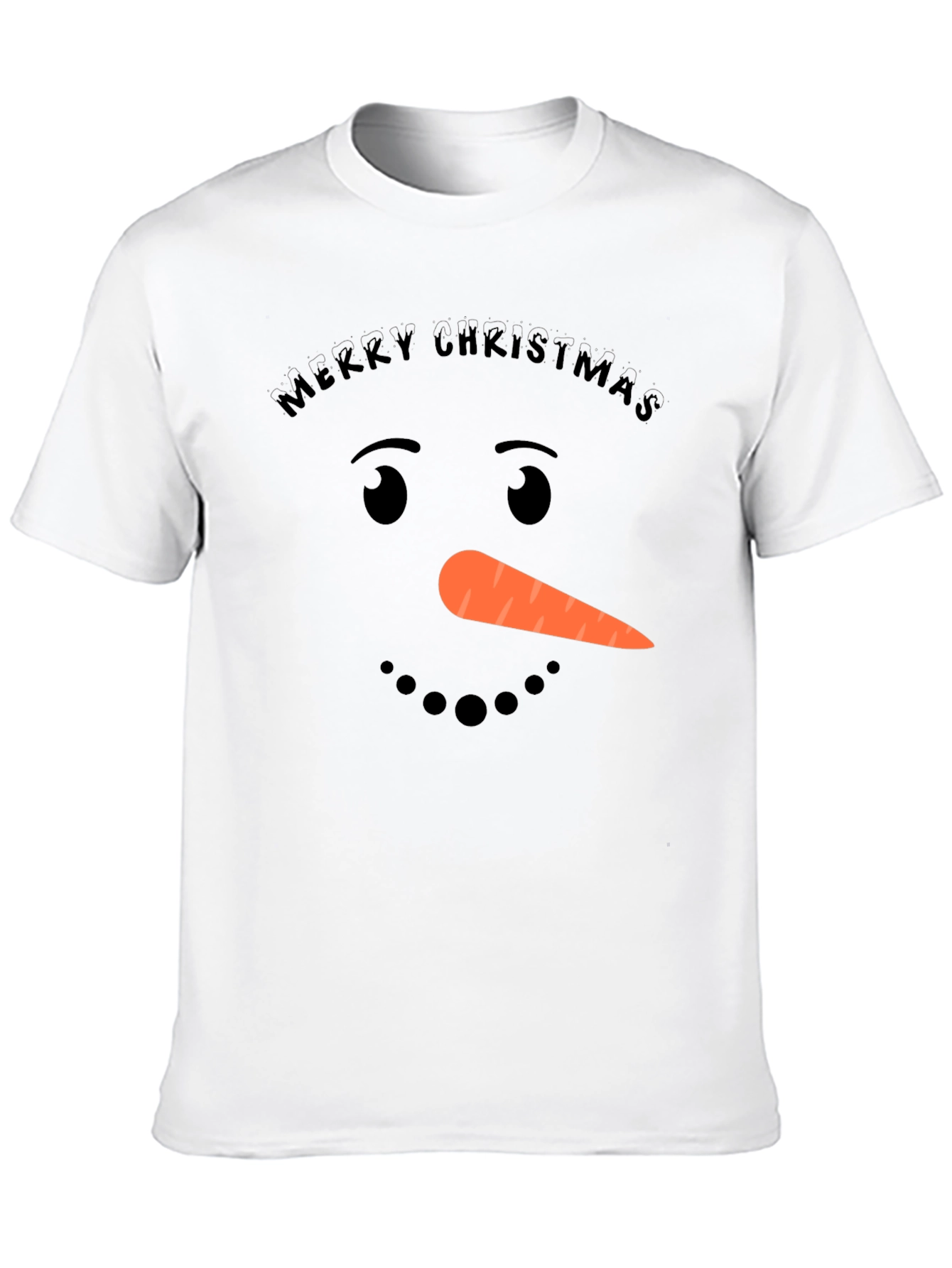 Merry Christmas Snowman Face T-Shirt