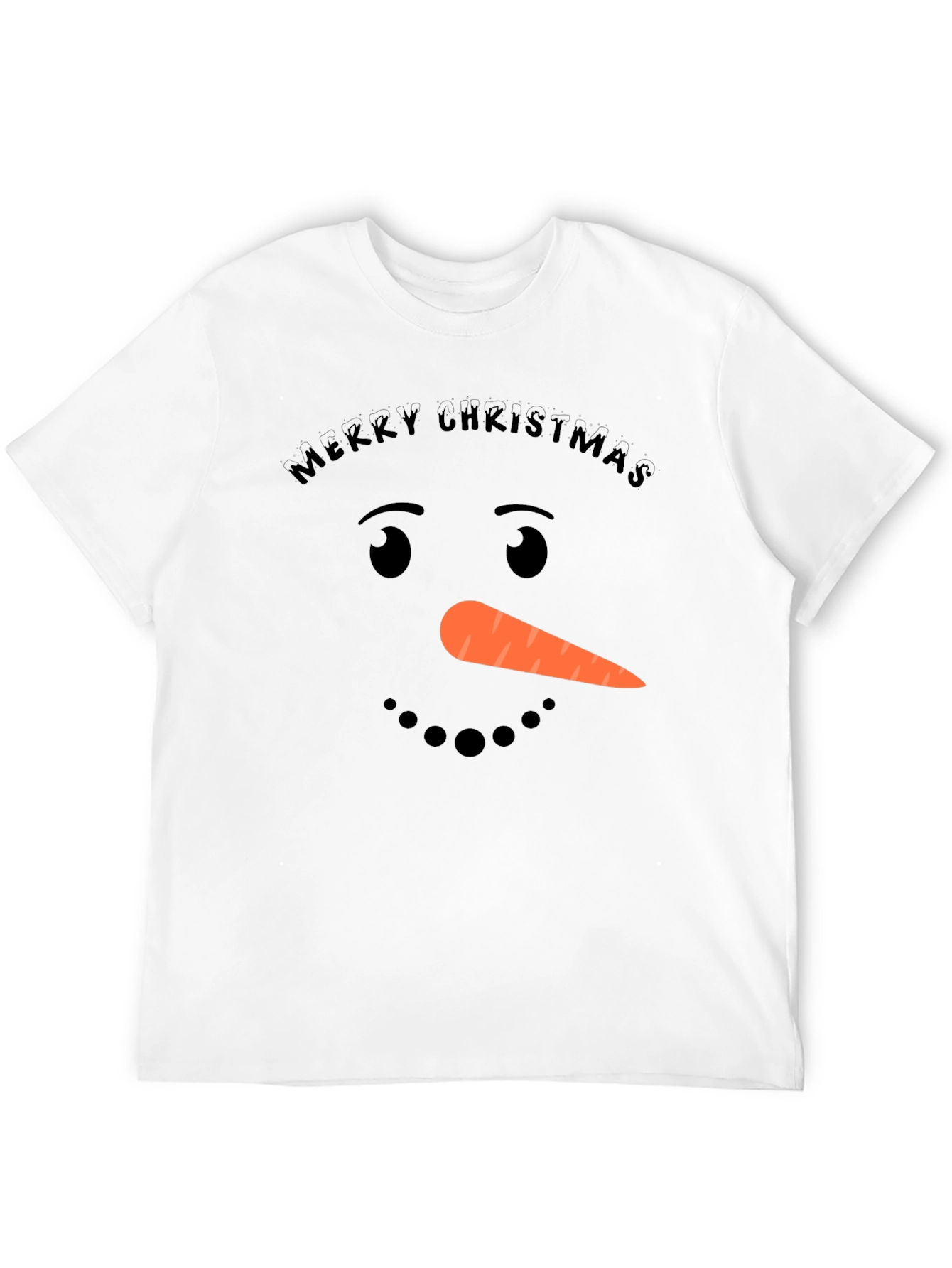 Merry Christmas Snowman Face T-Shirt