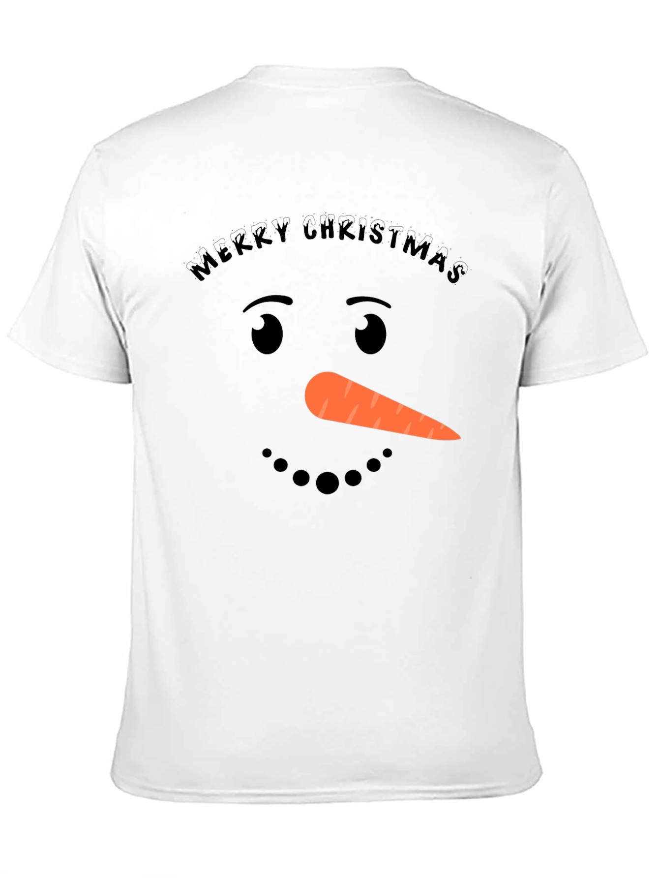Merry Christmas Snowman Face T-Shirt