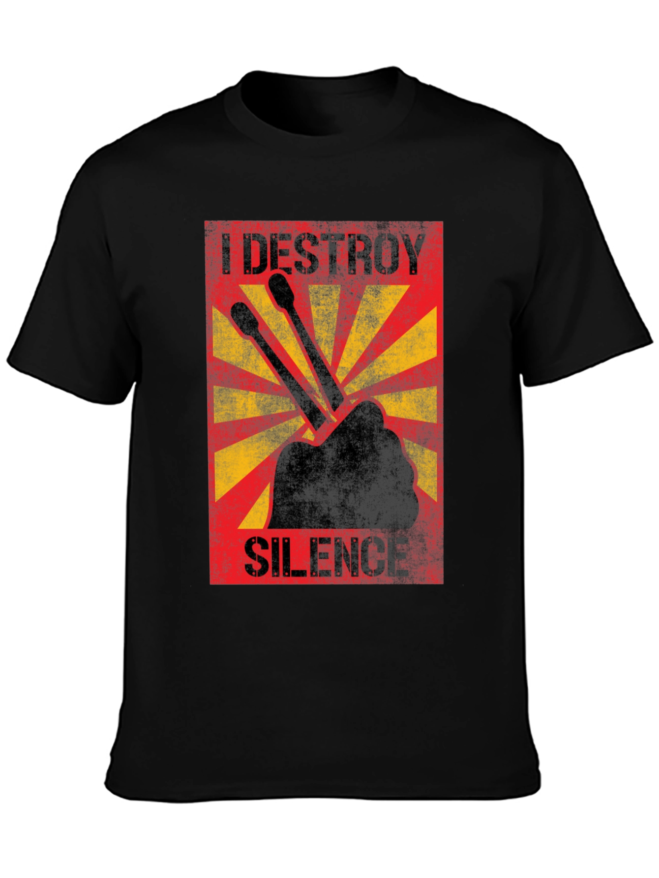 I Destroy Silence Drummer Graphic T-Shirt