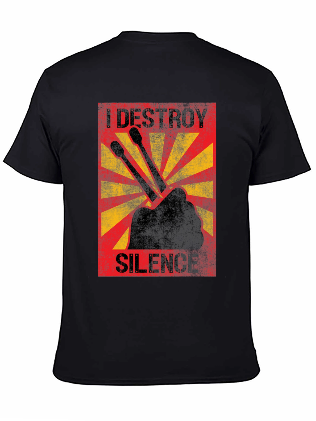 I Destroy Silence Drummer Graphic T-Shirt