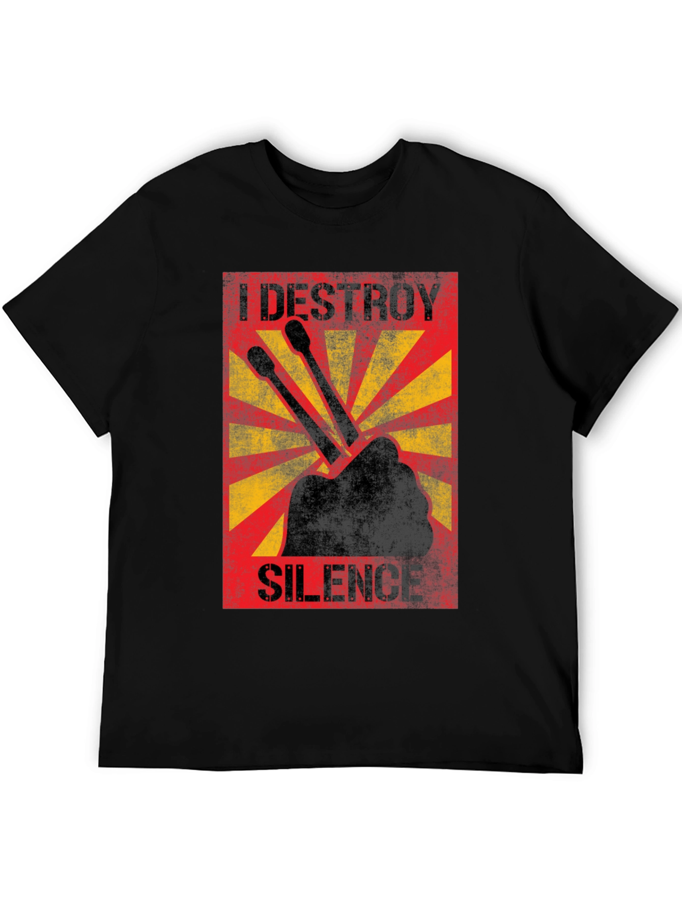 I Destroy Silence Drummer Graphic T-Shirt