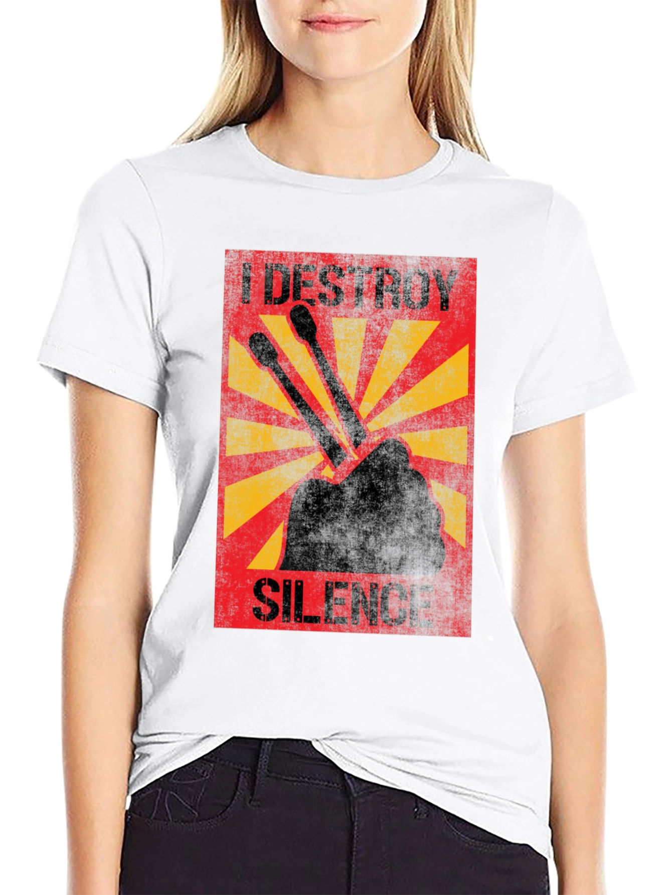 I Destroy Silence Drummer Graphic T-Shirt