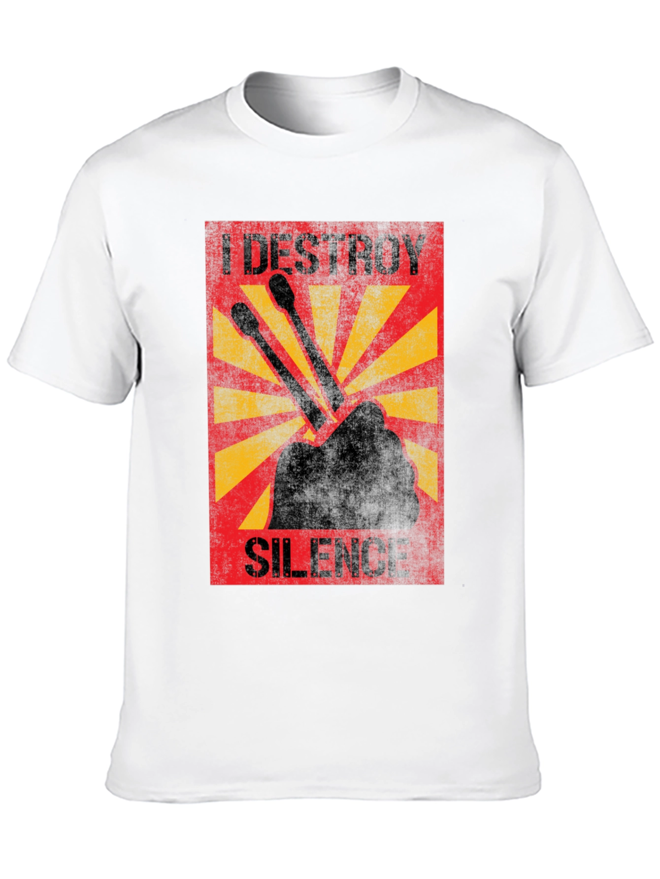 I Destroy Silence Drummer Graphic T-Shirt