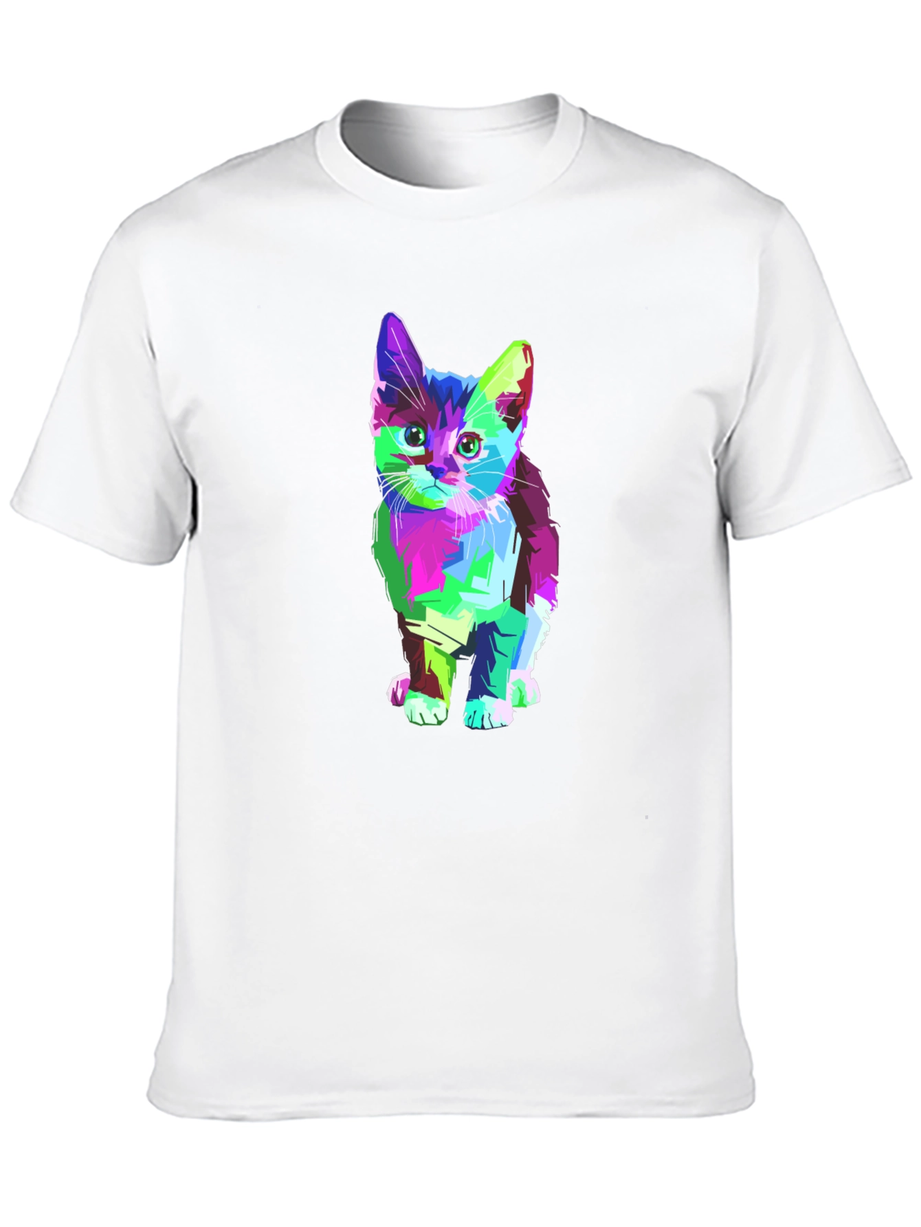 Abstract Kitten Graphic T-Shirt