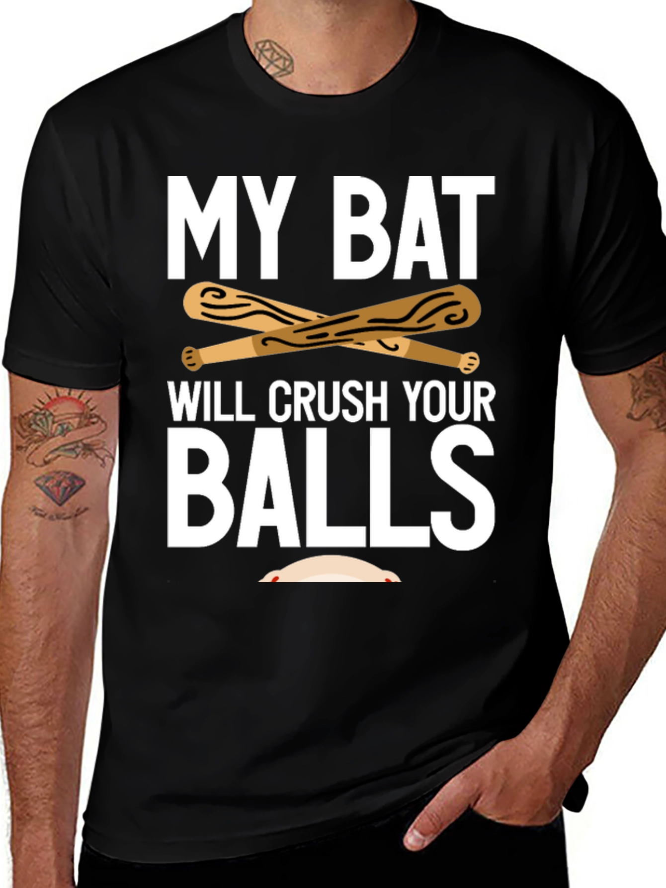 My Bat Will Crush Your Balls Funny Baseball T-Shirt