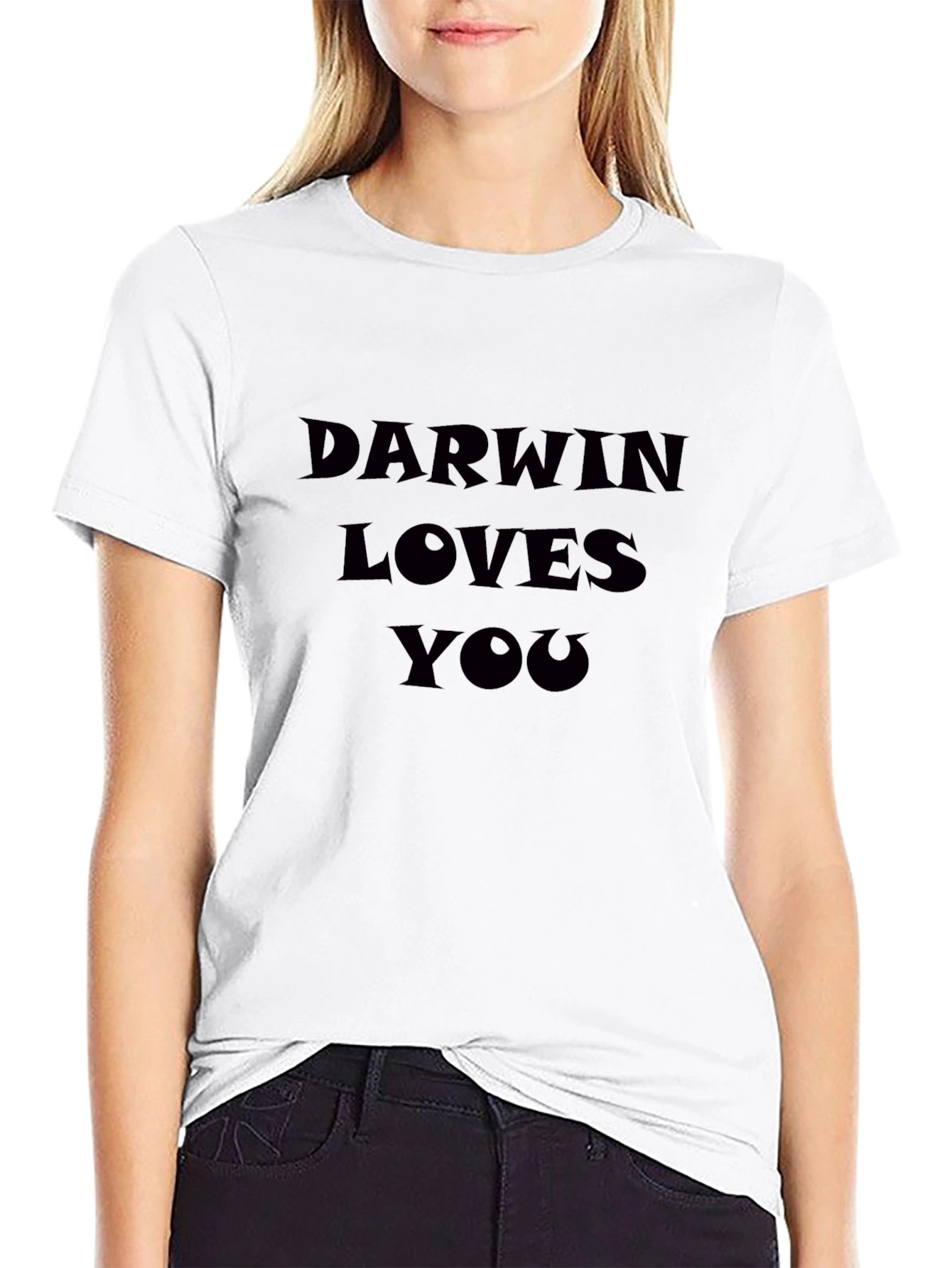 Darwin Loves You Graphic Tee - Black Casual T-Shirt